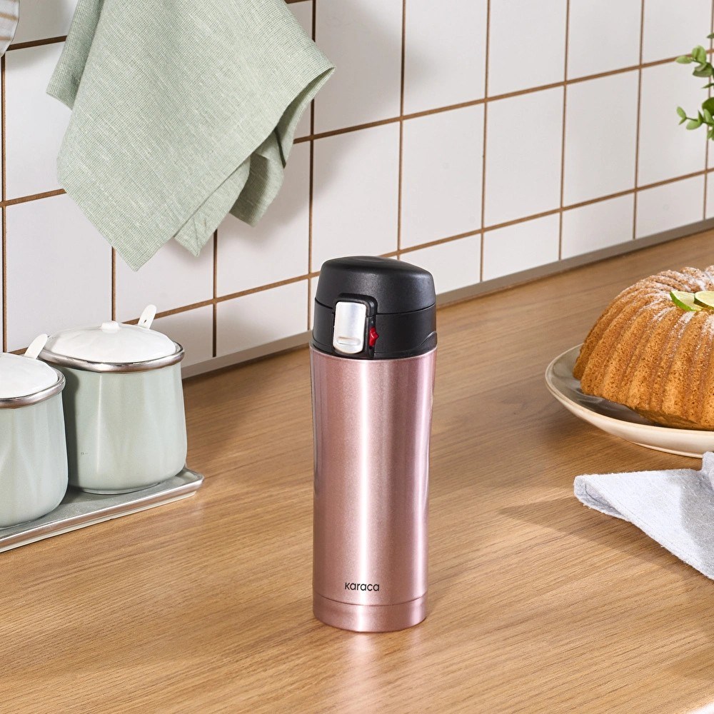 Karaca Pluton Çelik Sızdırmaz Termos Rose Gold 350 ml