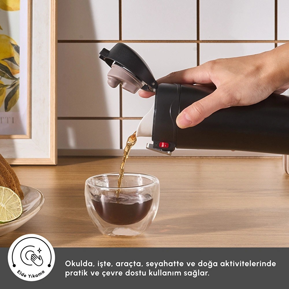 Karaca Pluton Çelik Sızdırmaz Termos Siyah 350 ml