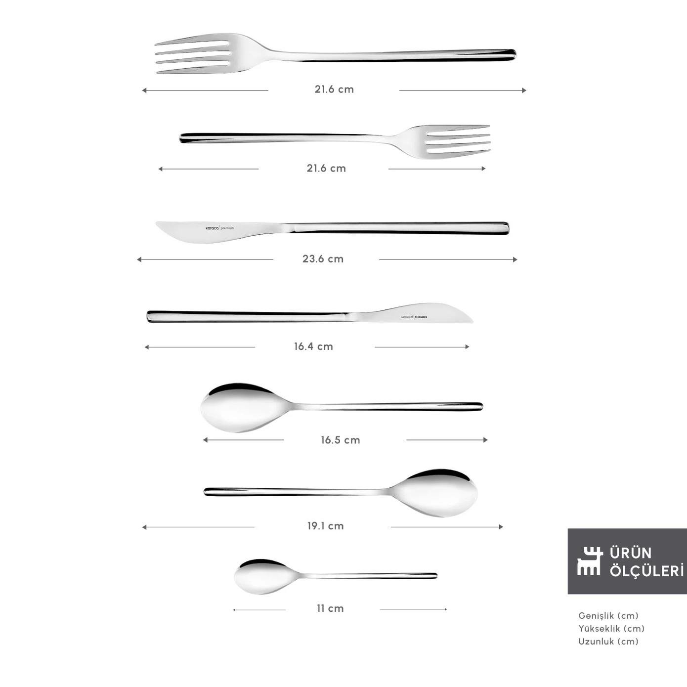 Karaca Premium View 84 Parça 12 Kişilik Kutulu Çatal Kaşık Bıçak Takımı