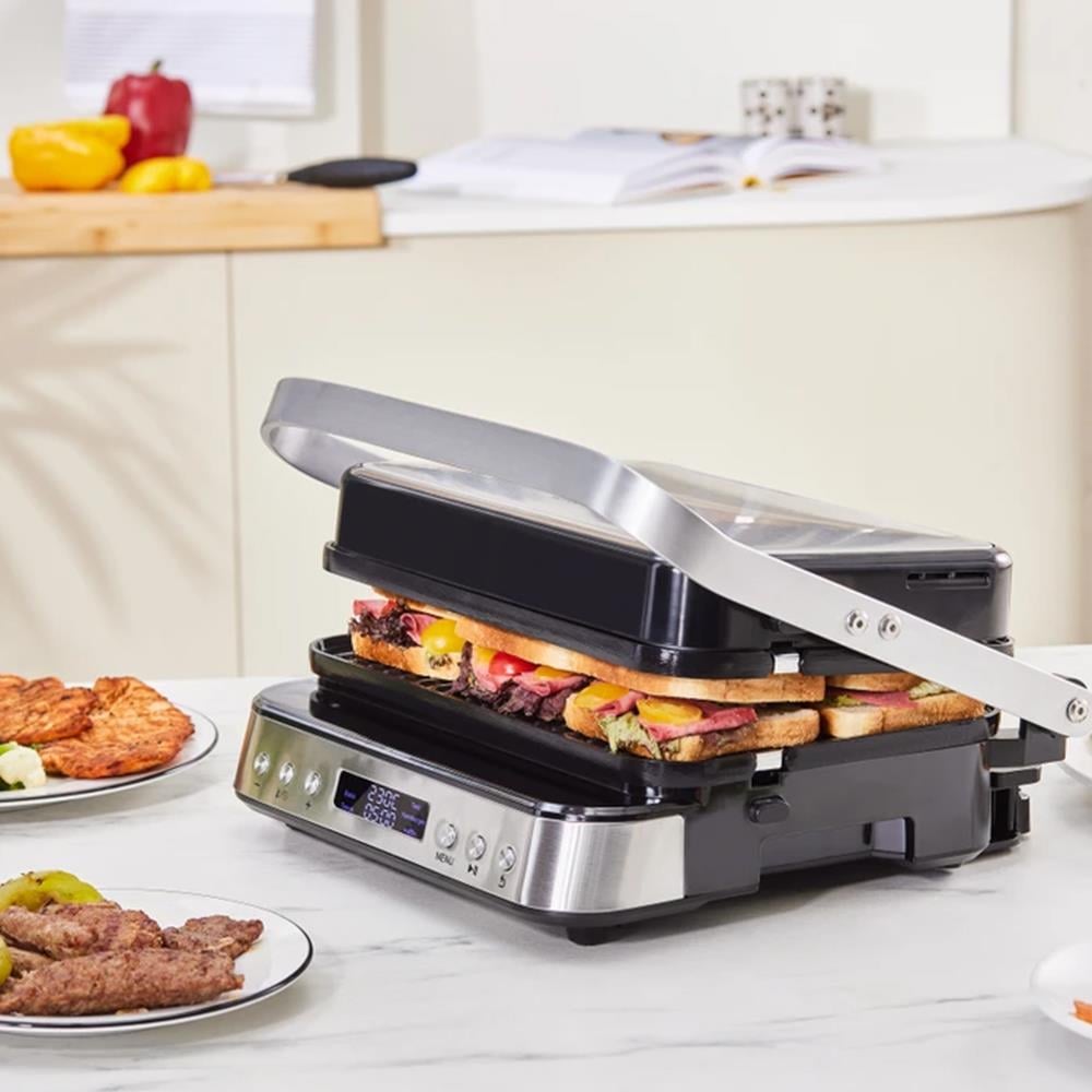 Karaca Presto 2 in 1 Digital 2009 Döküm Izgara ve Tost Makinesi Krem 2000W 6 Dilim Kapasiteli