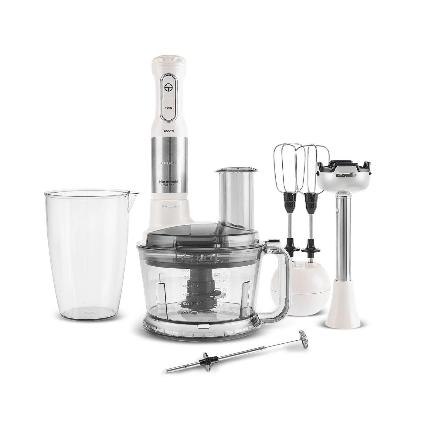 Karaca Prosteel 7 in 1 Süt Köpürtücülü Mutfak Robotu 1000W Soft Cream