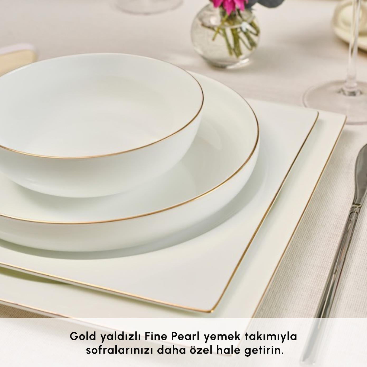 Karaca Red Carpet Collection Fine Pearl Extra Nish 62 Parça 12 Kişilik Yemek Takımı Gold