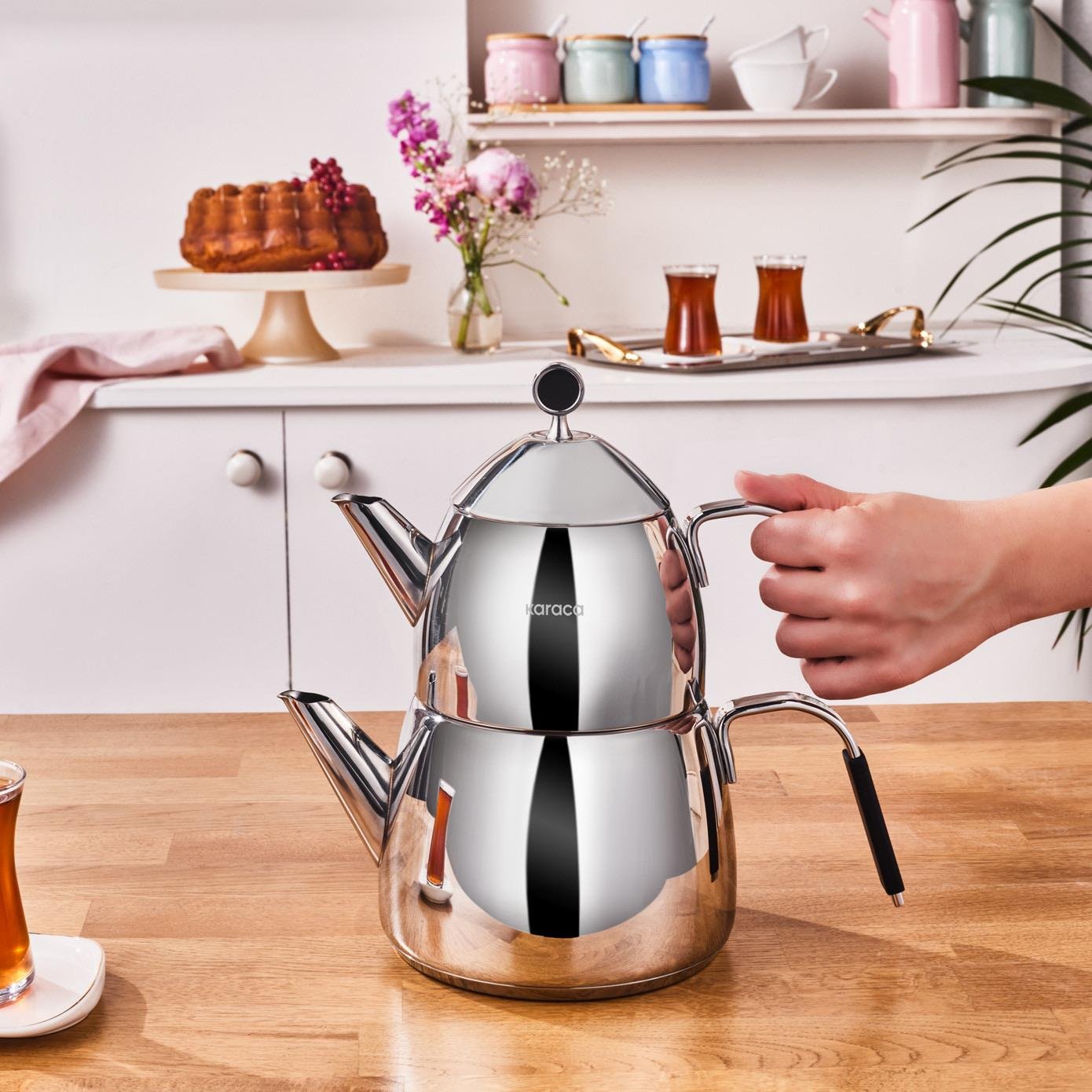 Karaca Rodos Midi Boy Çaydanlık