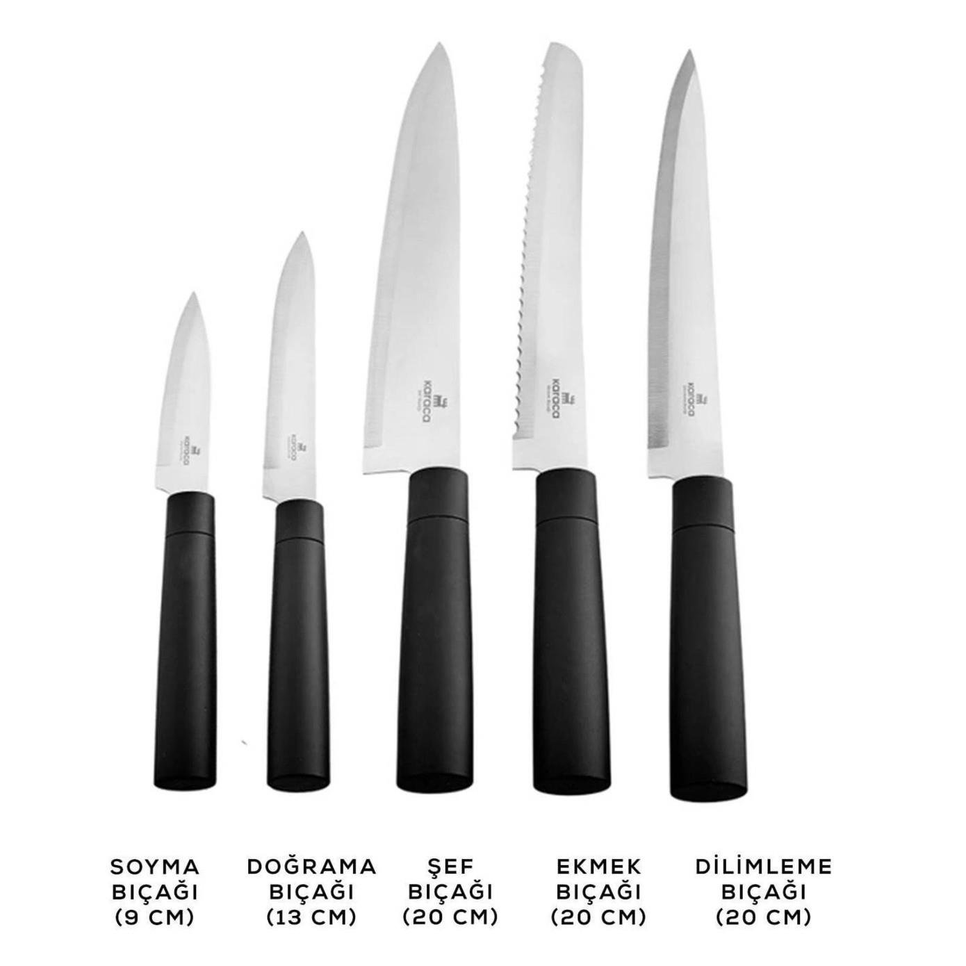 Karaca Roscar Inox Standlı 6 Parça Bıçak Seti