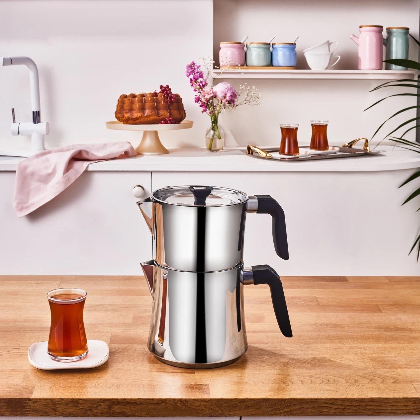 Karaca Sivuple Large Siyah Çaydanlık