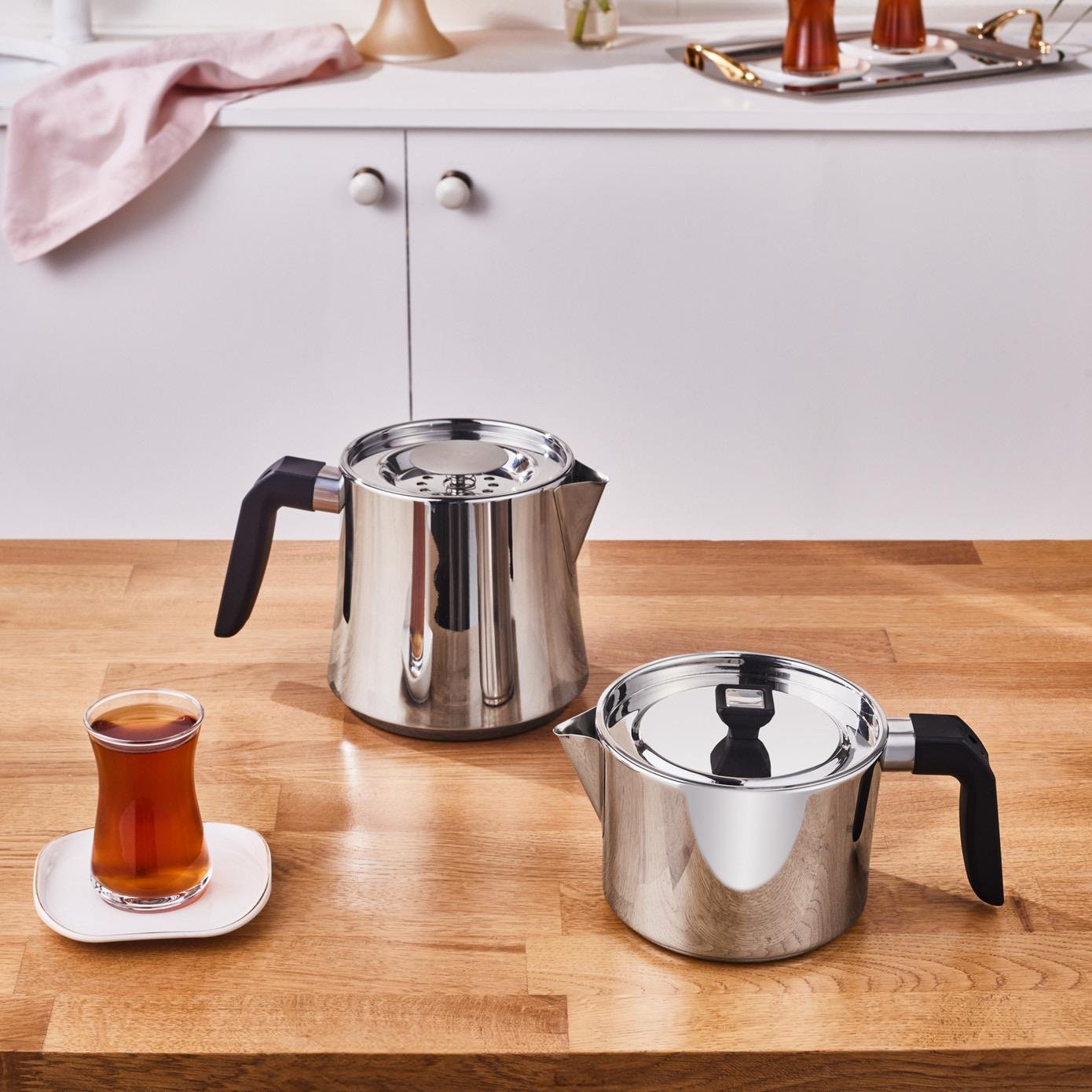 Karaca Sivuple Large Siyah Çaydanlık