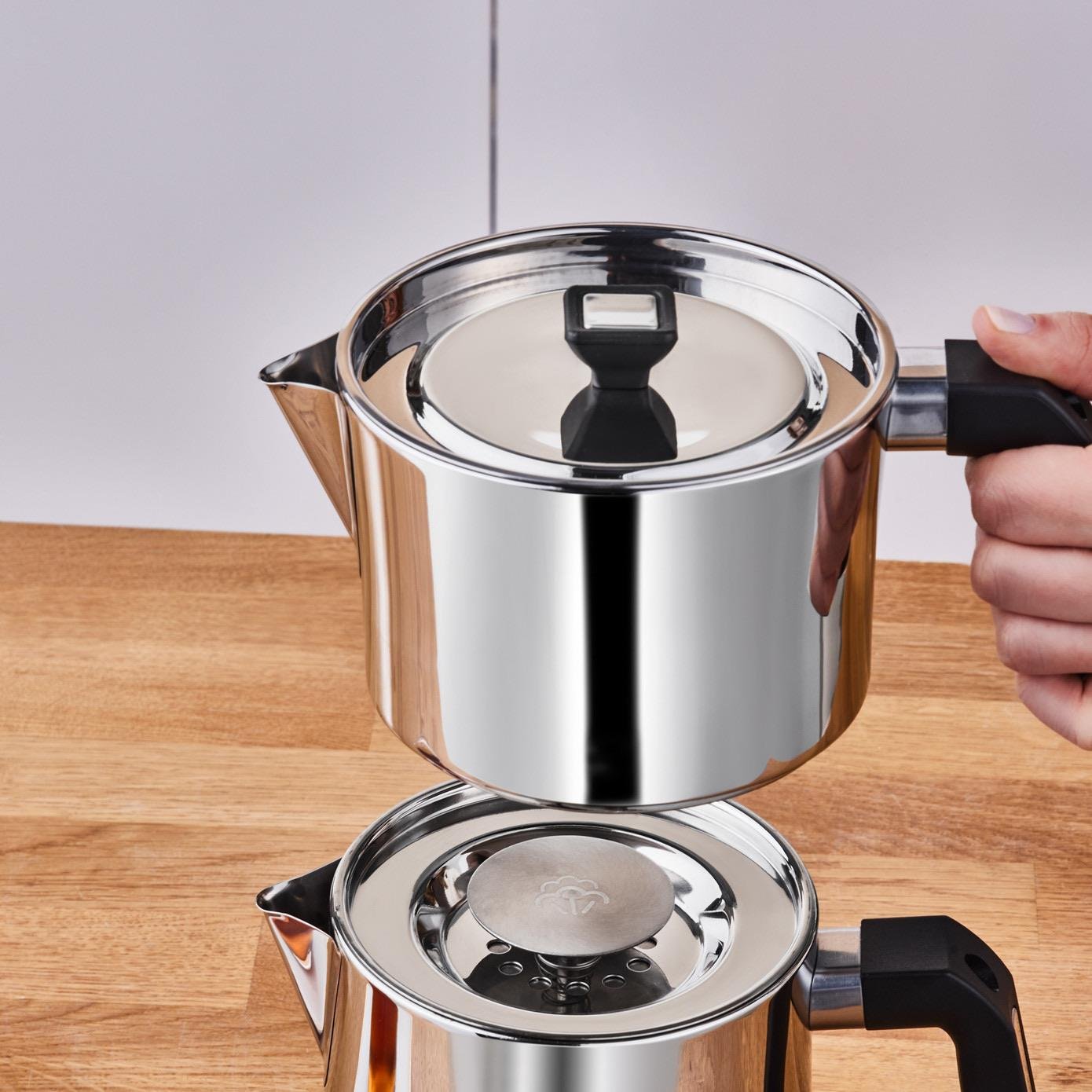 Karaca Sivuple Large Siyah Çaydanlık