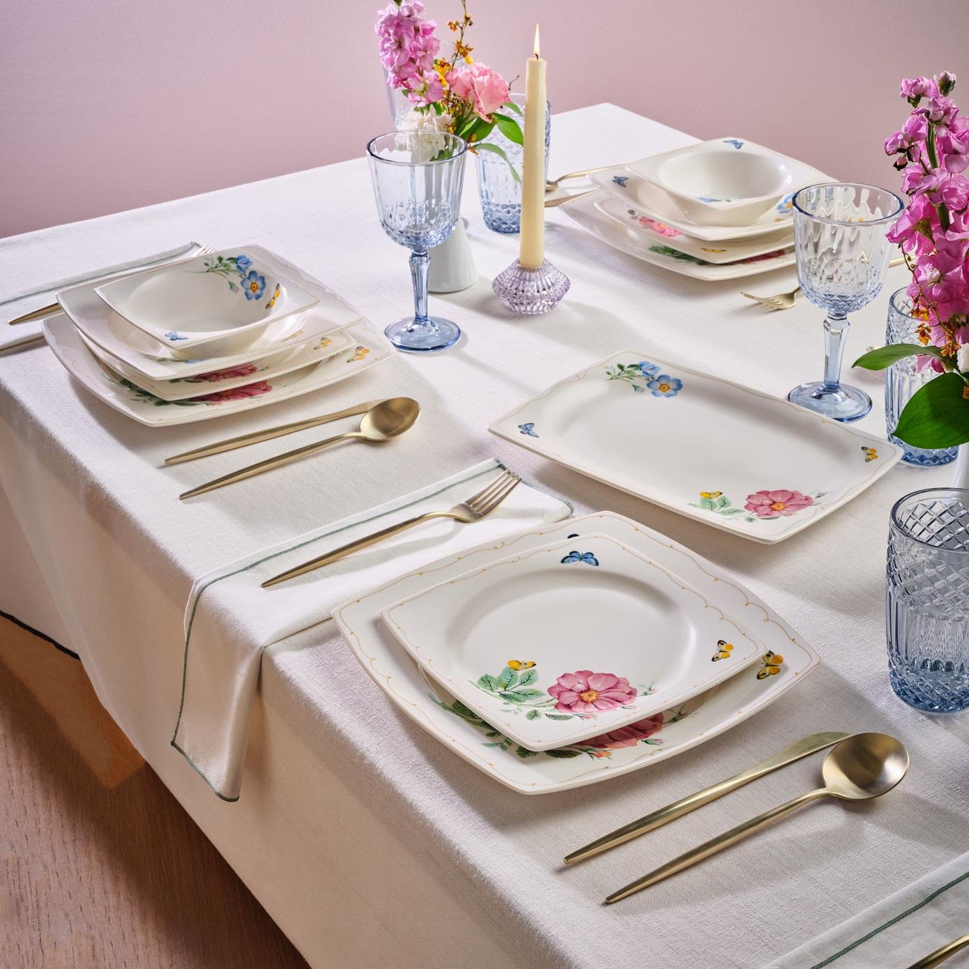 Karaca Square Bone Velora 53 Parça 12 Kişilik Yemek Takımı