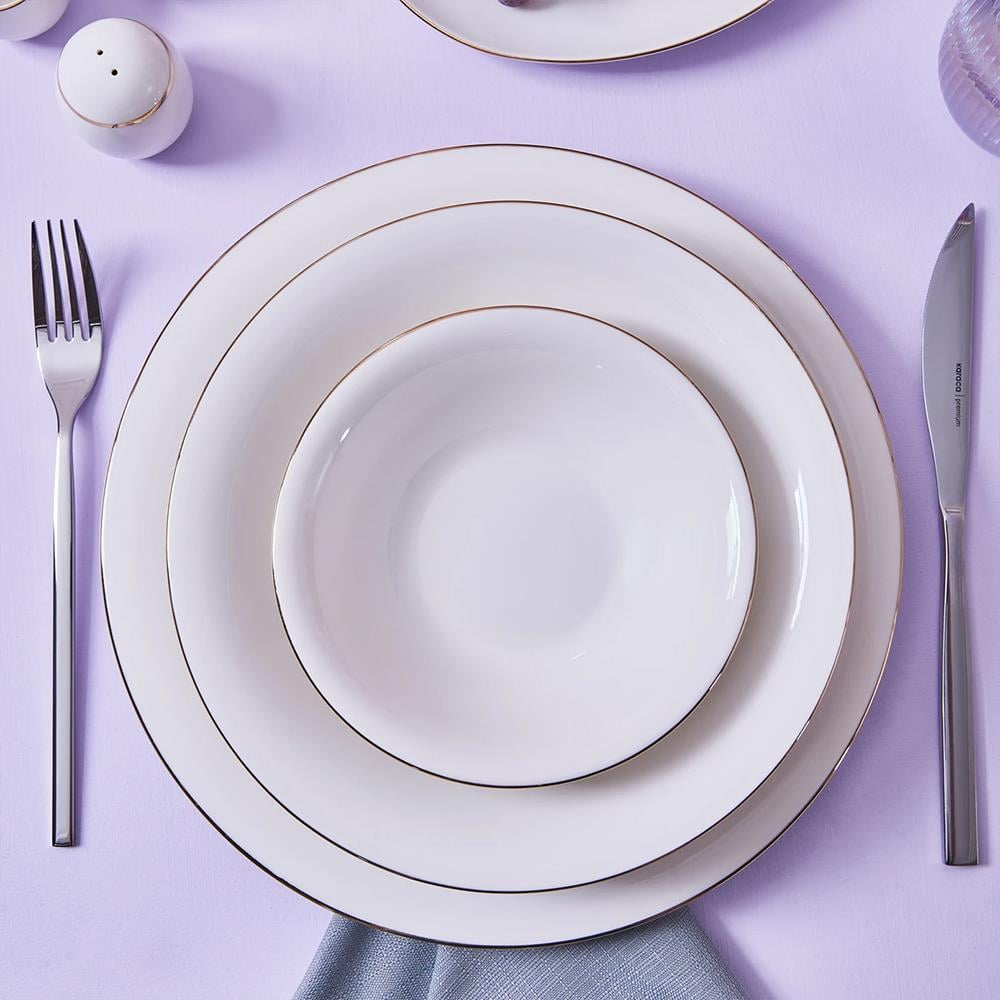 Karaca Stream Bone Realto 60 Parça 12 Kişilik Yemek Takımı Gold