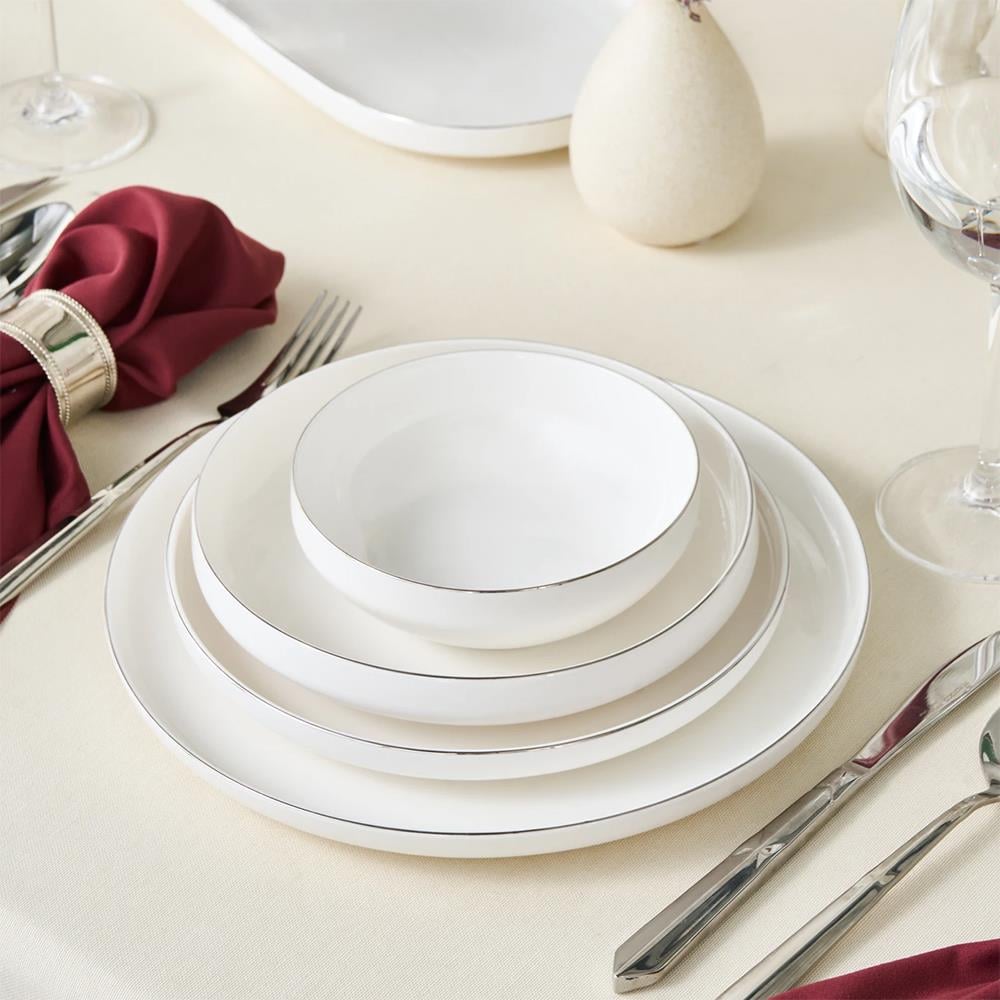 Karaca Streamline Saturn Platin 53 Parça 12 Kişilik Yemek Takımı