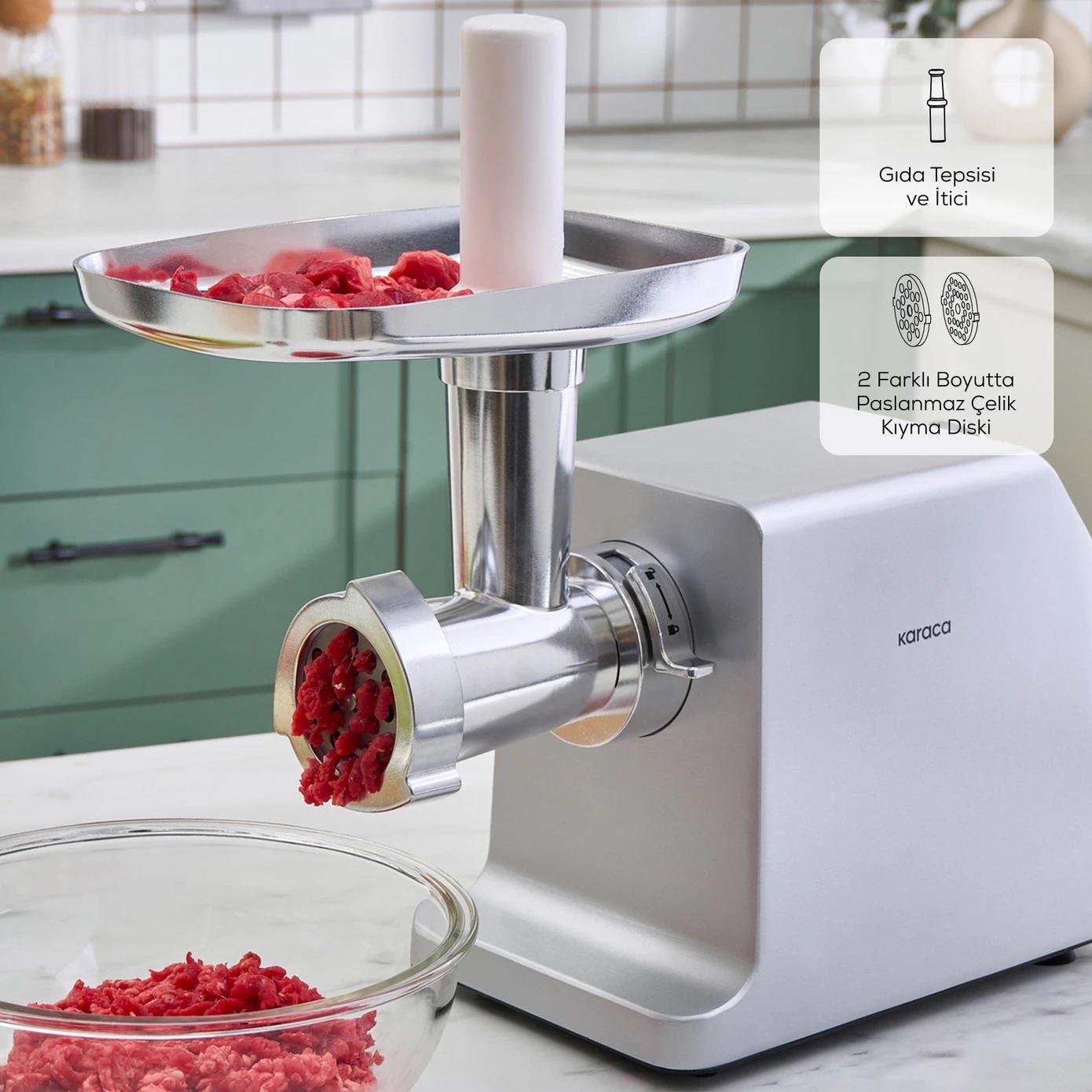 Karaca Sucuk - Sosis ve İçli Aparatlı Kıyma Makinesi Inox