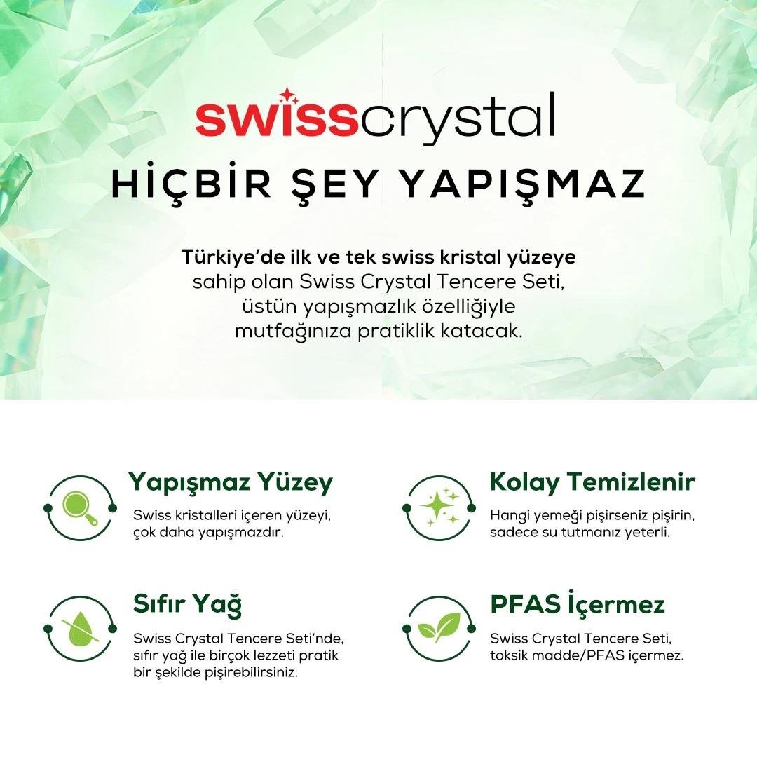 Karaca Swiss Crystal 15 Parça Tencere Seti Creamy