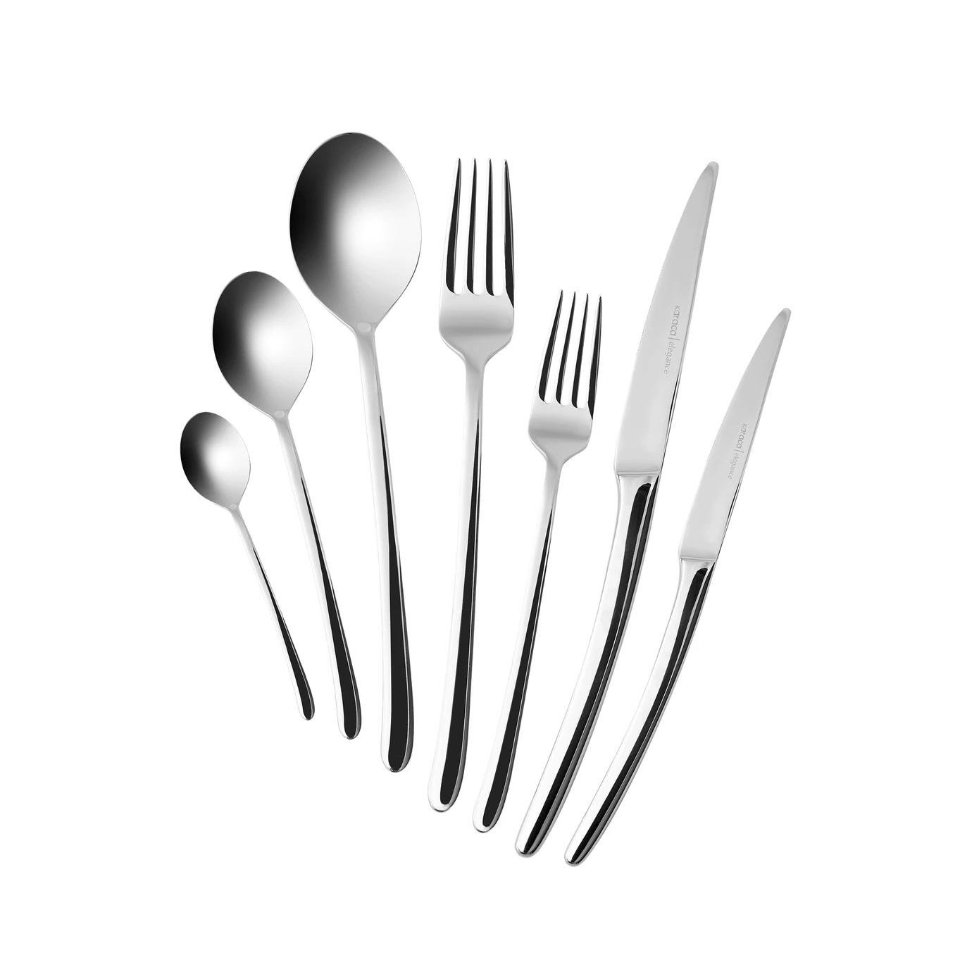 Karaca Tornado Elegance 84 Parça 12 Kişilik Kutulu Çatal Kaşık Bıçak Takımı