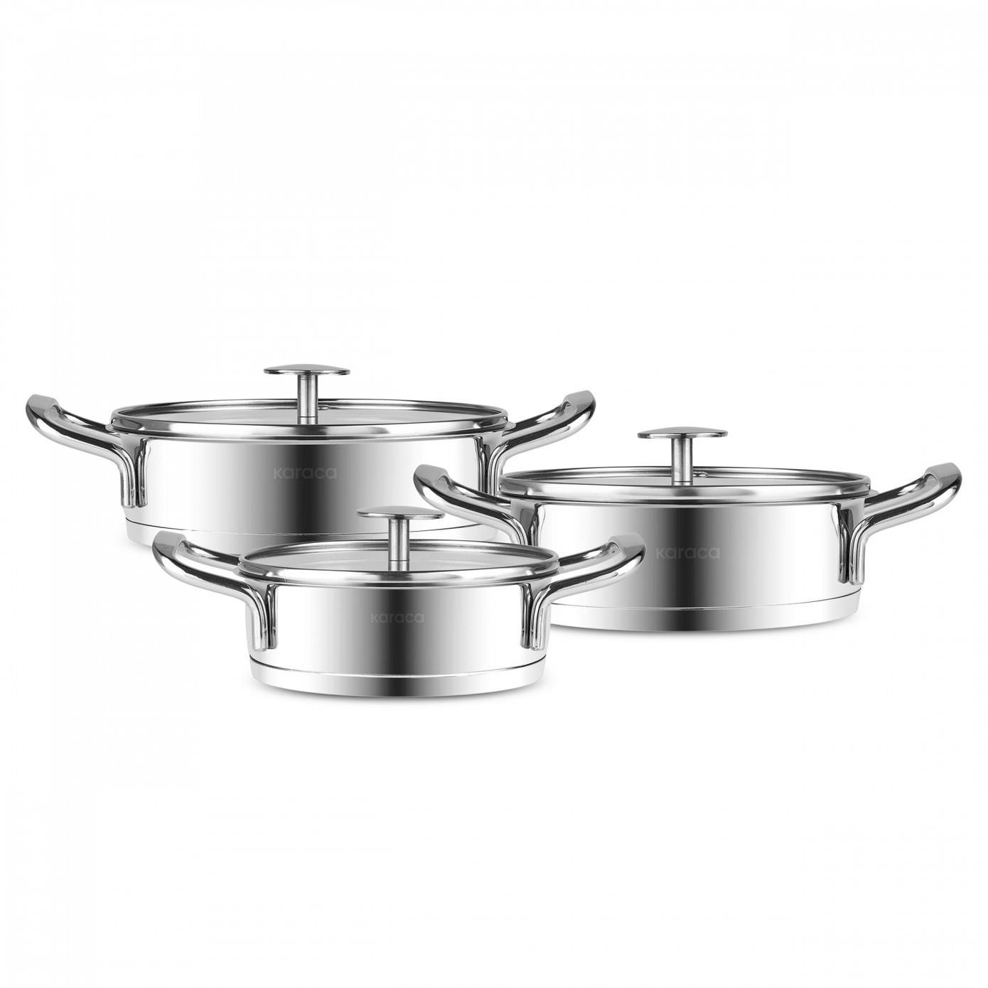 Karaca Vapor New İndüksiyon Tabanlı 6 Parça Çelik Sahan Set