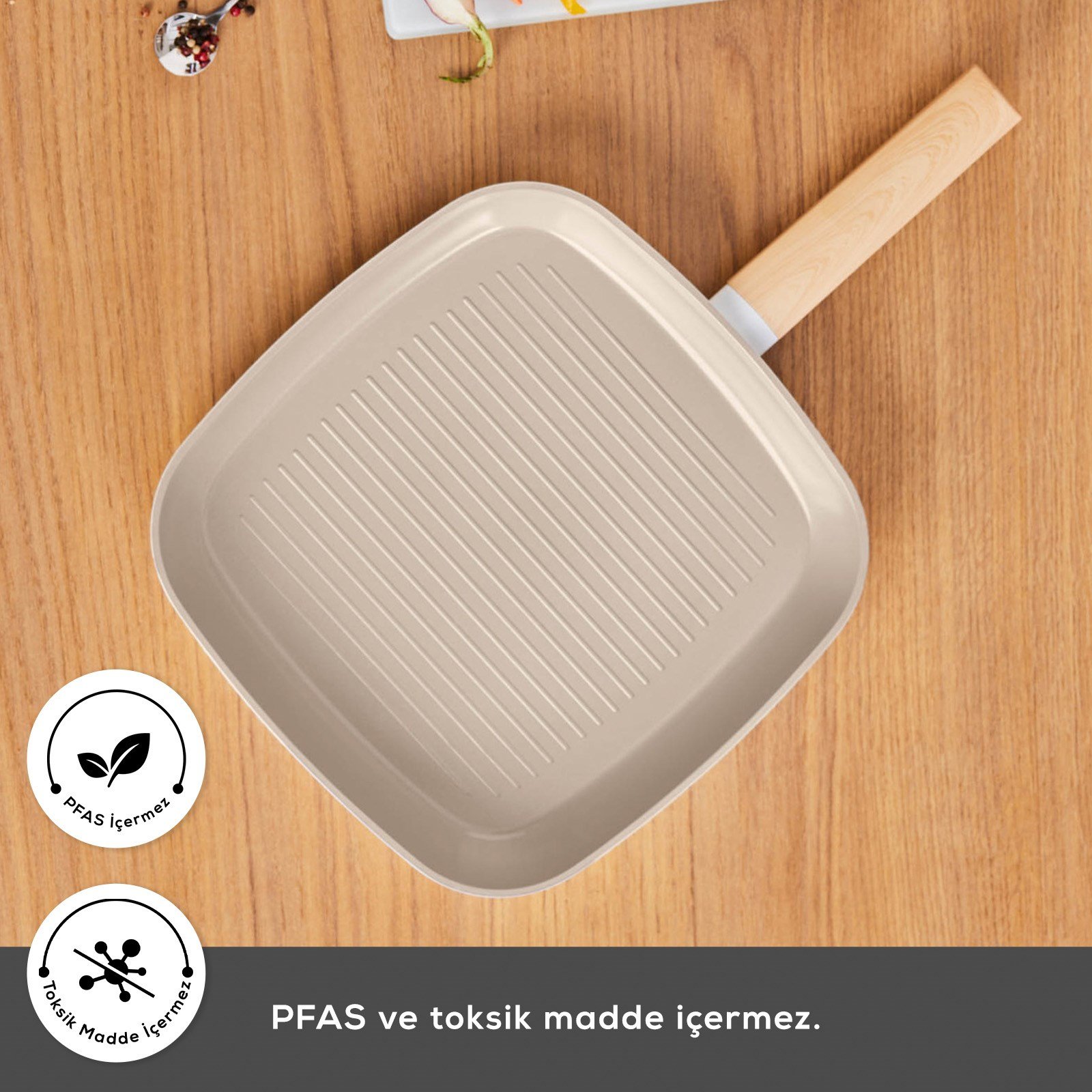 Karaca x Refika Swiss Crystal Almond Cream İndüksiyon Tabanlı 28 cm Grill Tava Karaca x Refika Swiss Crystal Almond Cream İndüksiyon Tabanlı 28 cm Grill Tava Karaca x Refika Swiss Crystal Almond Cream
