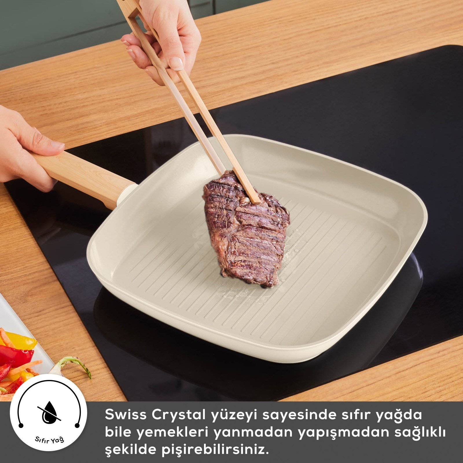 Karaca x Refika Swiss Crystal Almond Cream İndüksiyon Tabanlı 28 cm Grill Tava Karaca x Refika Swiss Crystal Almond Cream İndüksiyon Tabanlı 28 cm Grill Tava Karaca x Refika Swiss Crystal Almond Cream