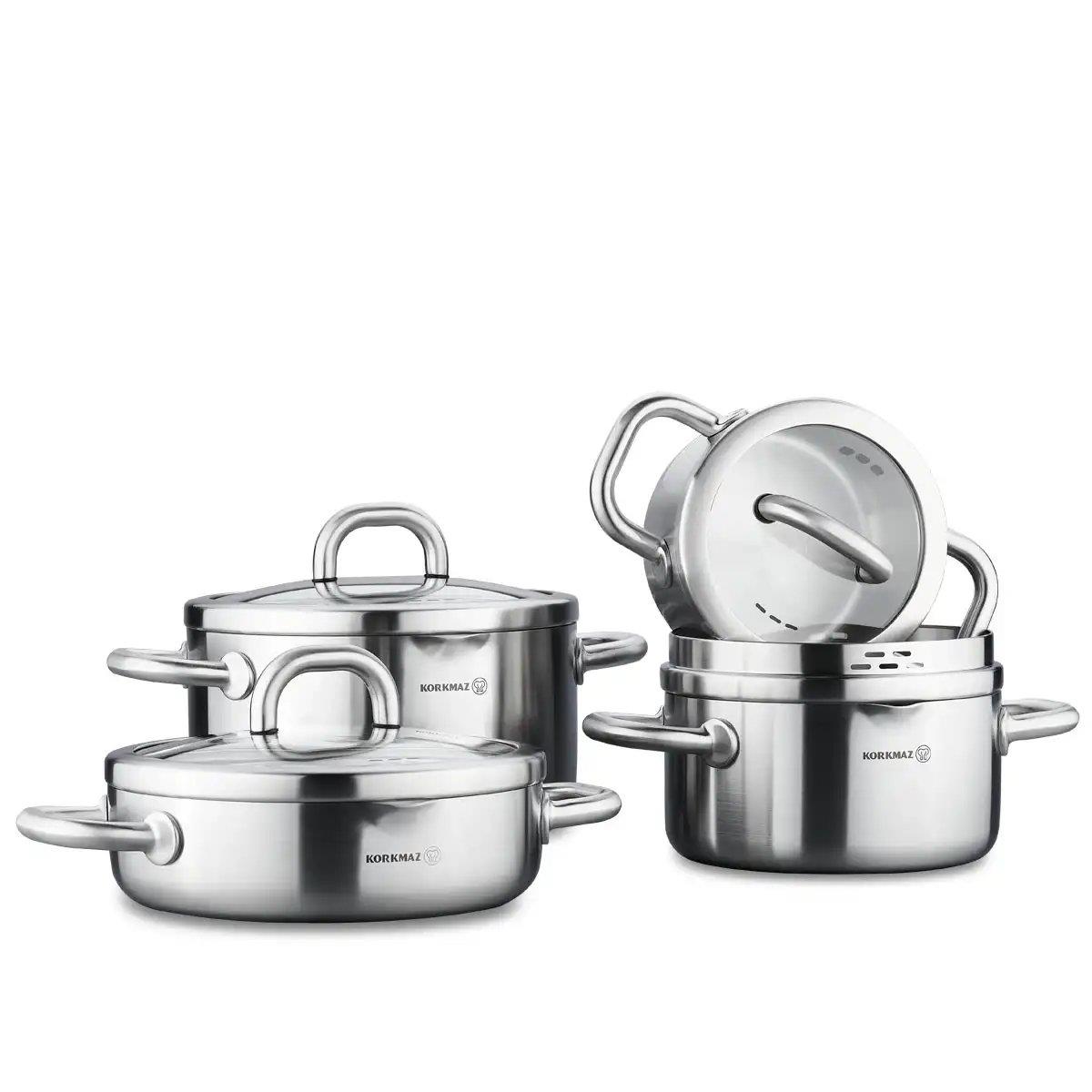 Korkmaz Alba 8 Parça Tencere Seti
