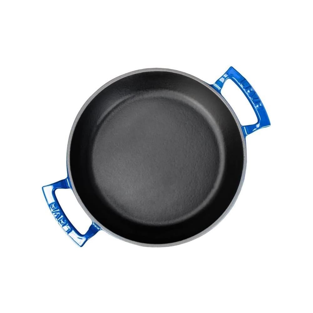 Lava Yekpare 24 CM Döküm Çift Kulplu Yuvarlak Mavi Sahan