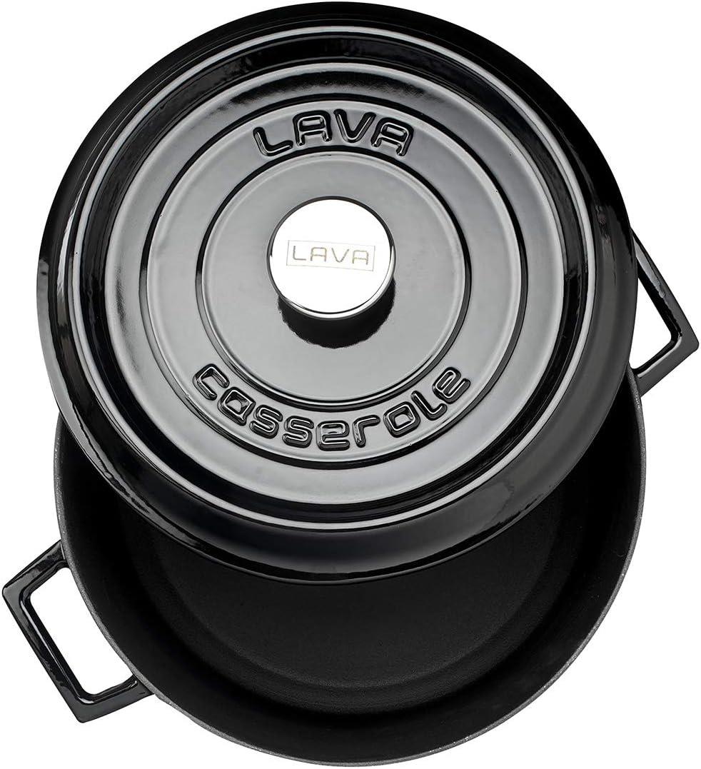 Lava Yuvarlak Döküm  28 Cm Tencere Siyah