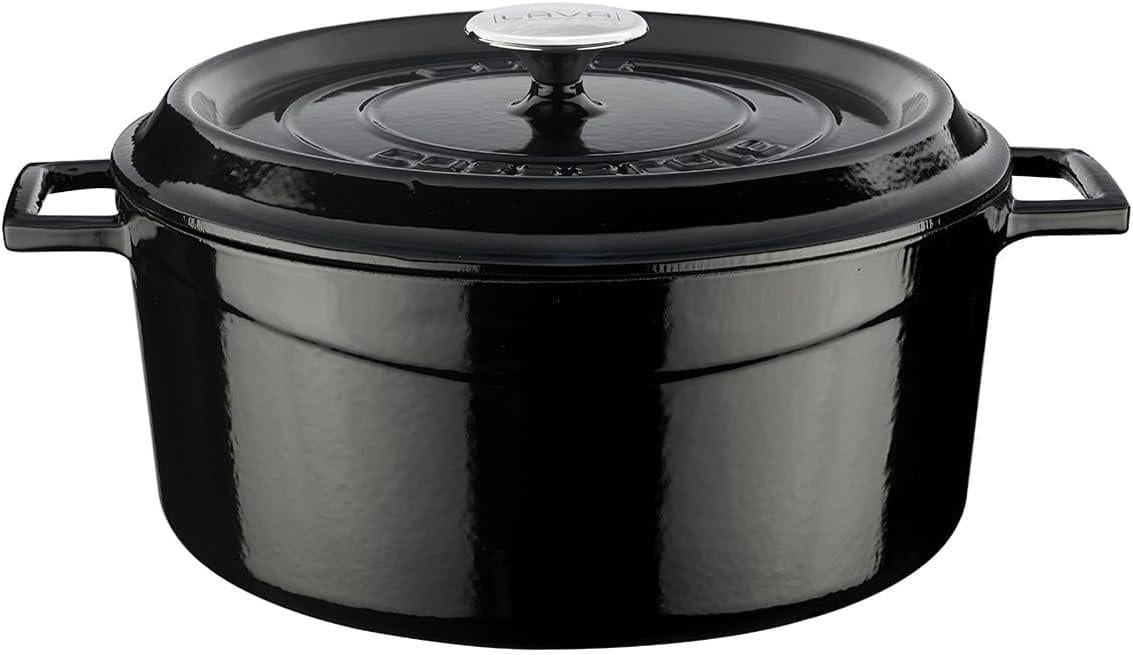 Lava Yuvarlak Döküm  28 Cm Tencere Siyah