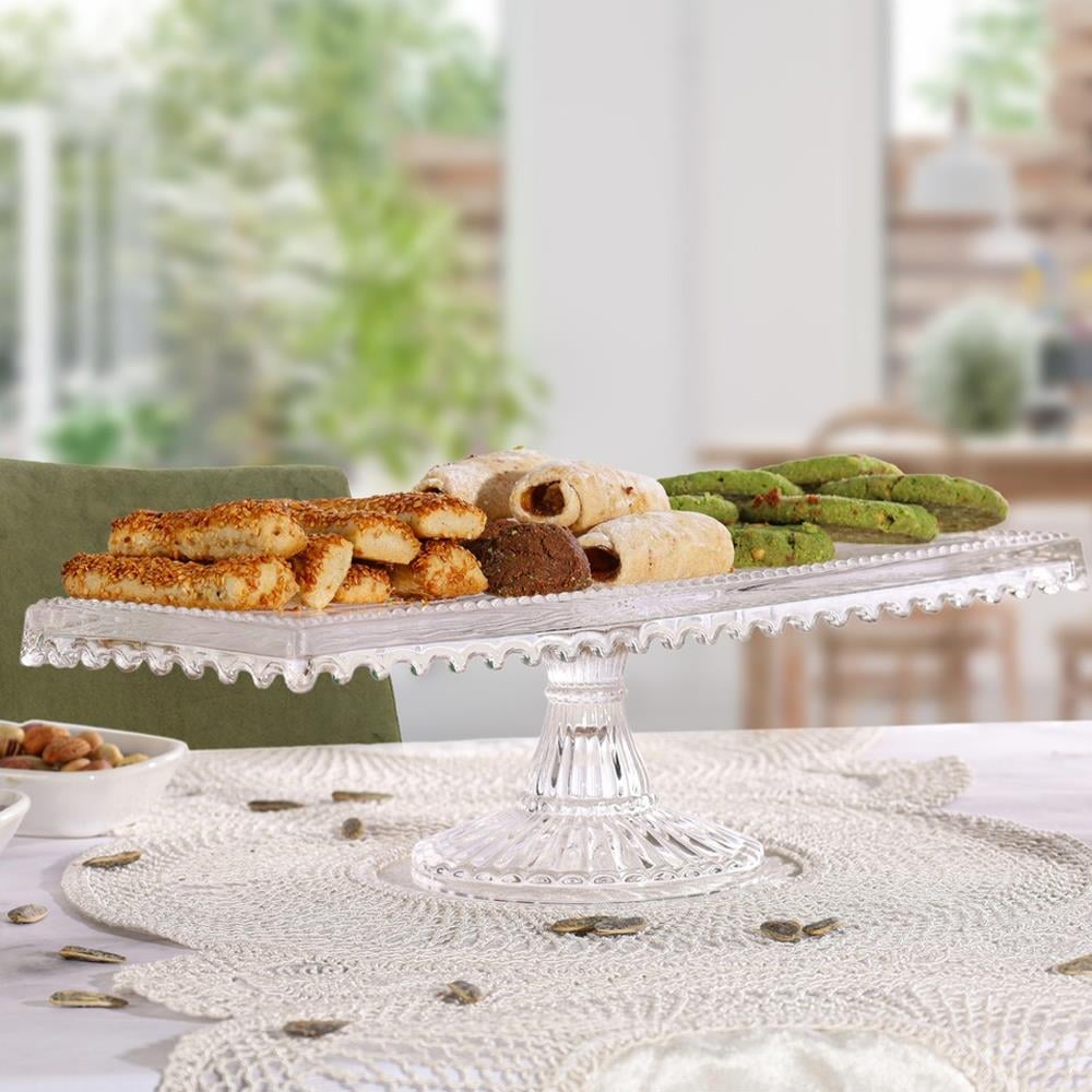 Linea Damla Baton Dikdörtgen Cam Kek Standı / Cam Sunumluk