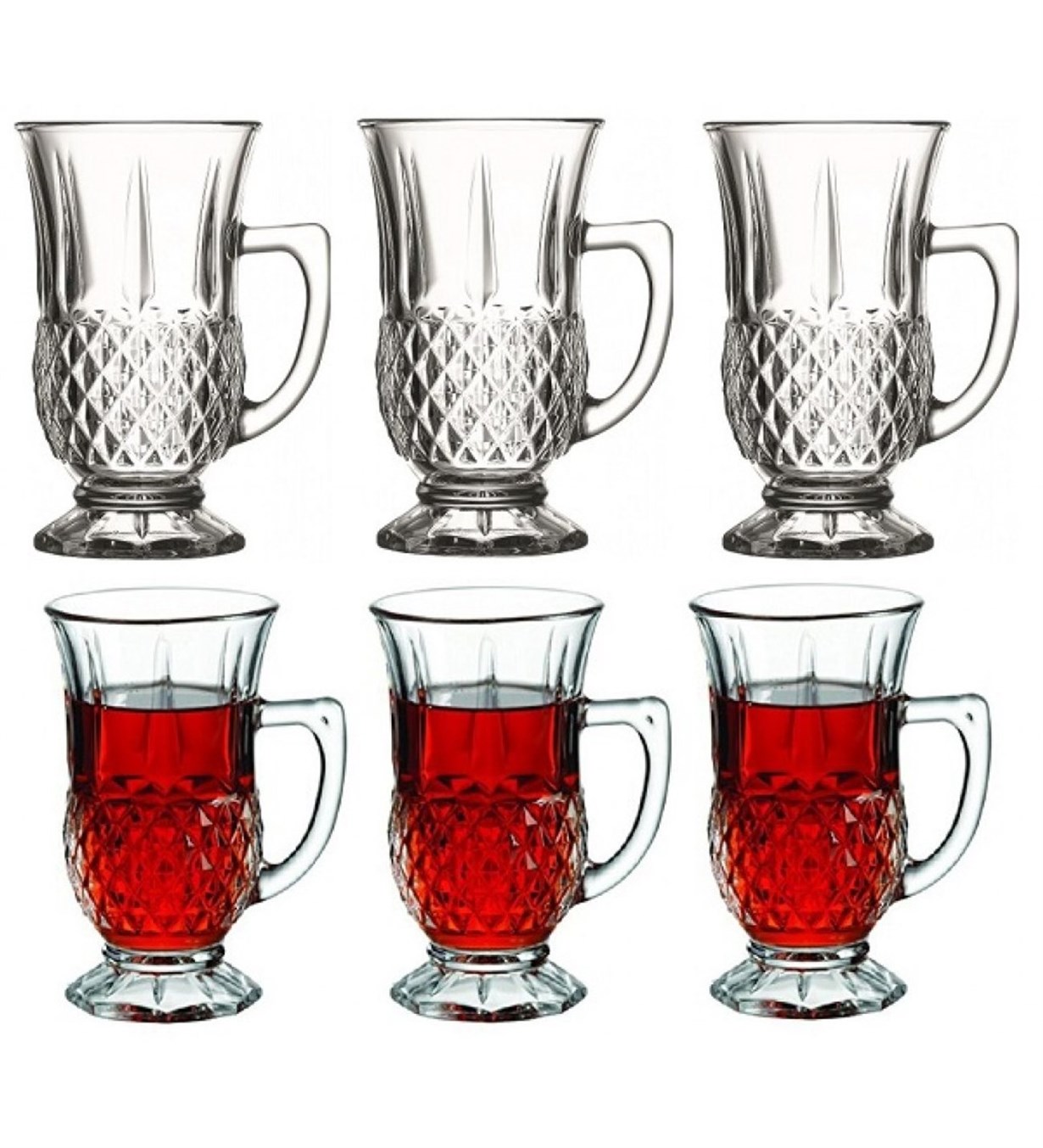 Paşabahçe İstanbul Kulplu 6 Lı Bardak Çay Bardağı 55671