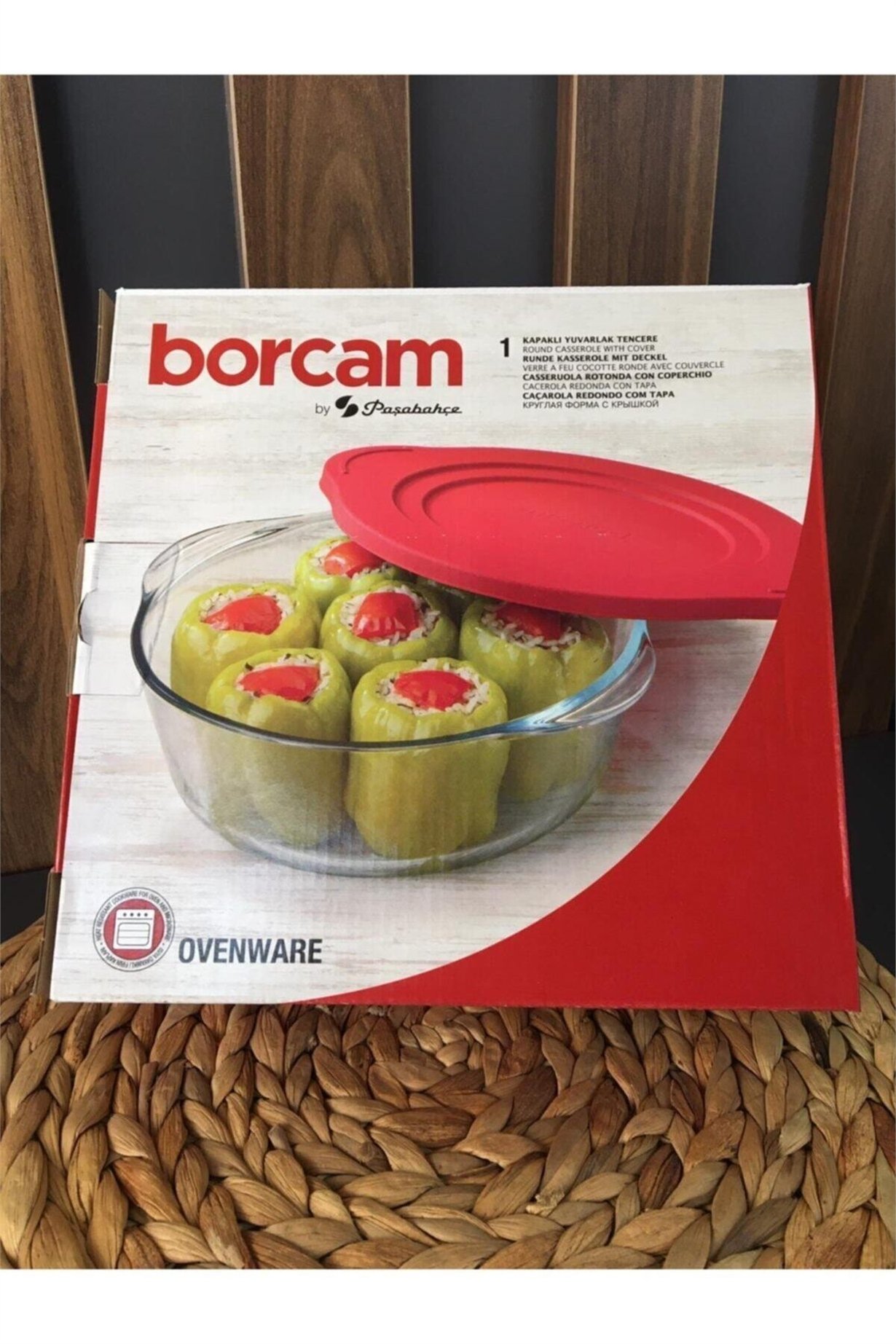Paşabahçe Kırmızı Kapaklı Yuvarlak Tencere Borcam 59001