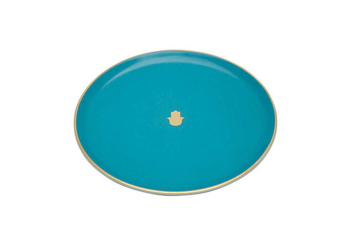 Porland Glamorous Turkuaz Düz Tabak 20cm