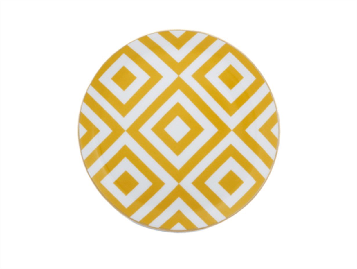 Porland Morocco Desen4 Sarı Düz Tabak 17cm