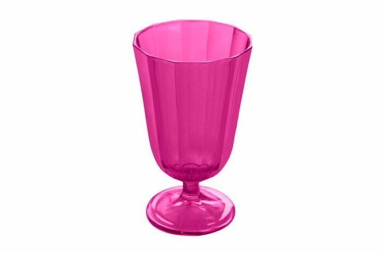 Porland Pembe Ayaklı Kırmızı Meşrubat Bardağı 190cc