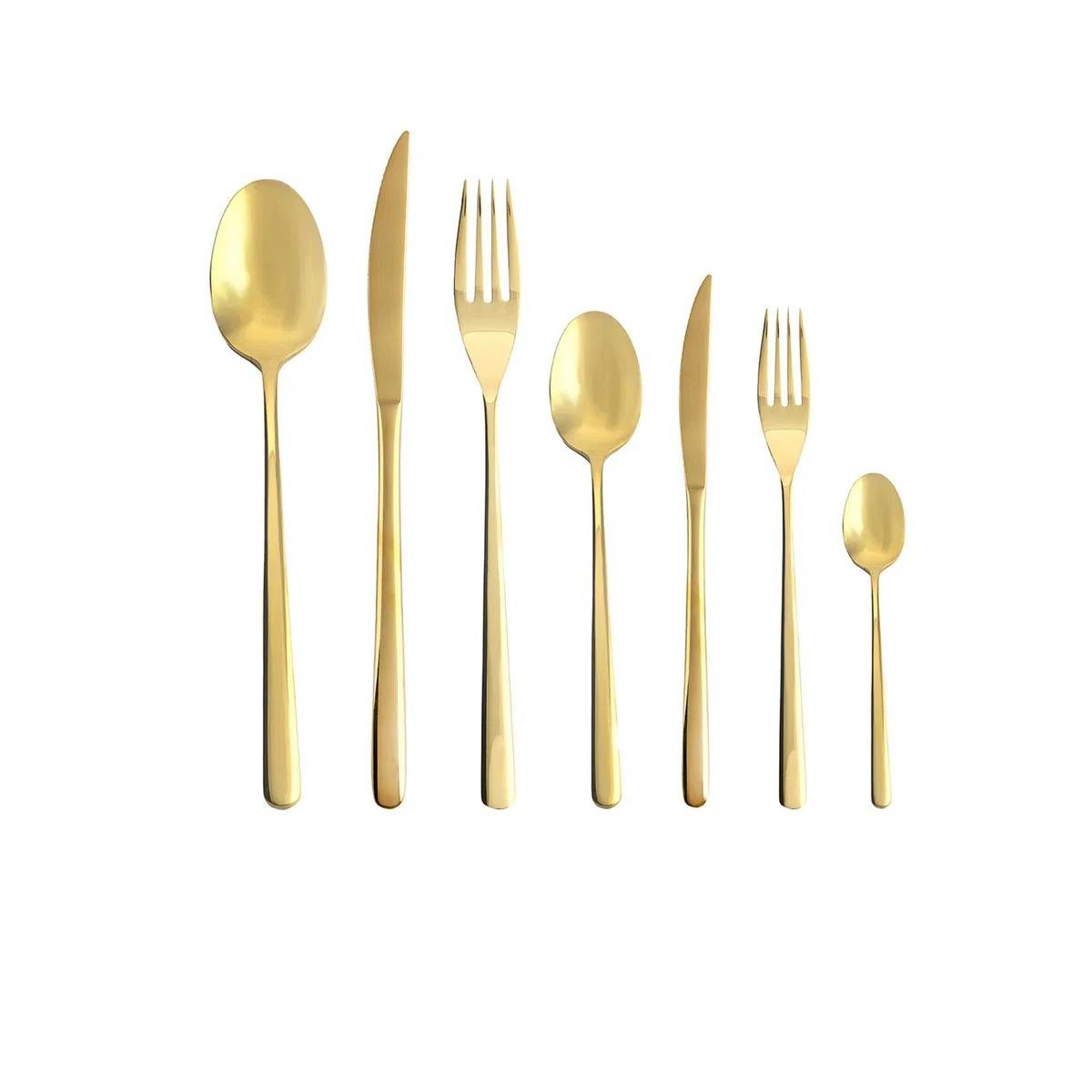 Porland Roxen Altın 84 Parça 12 Kişilik Çatal Bıçak Kaşık Takım