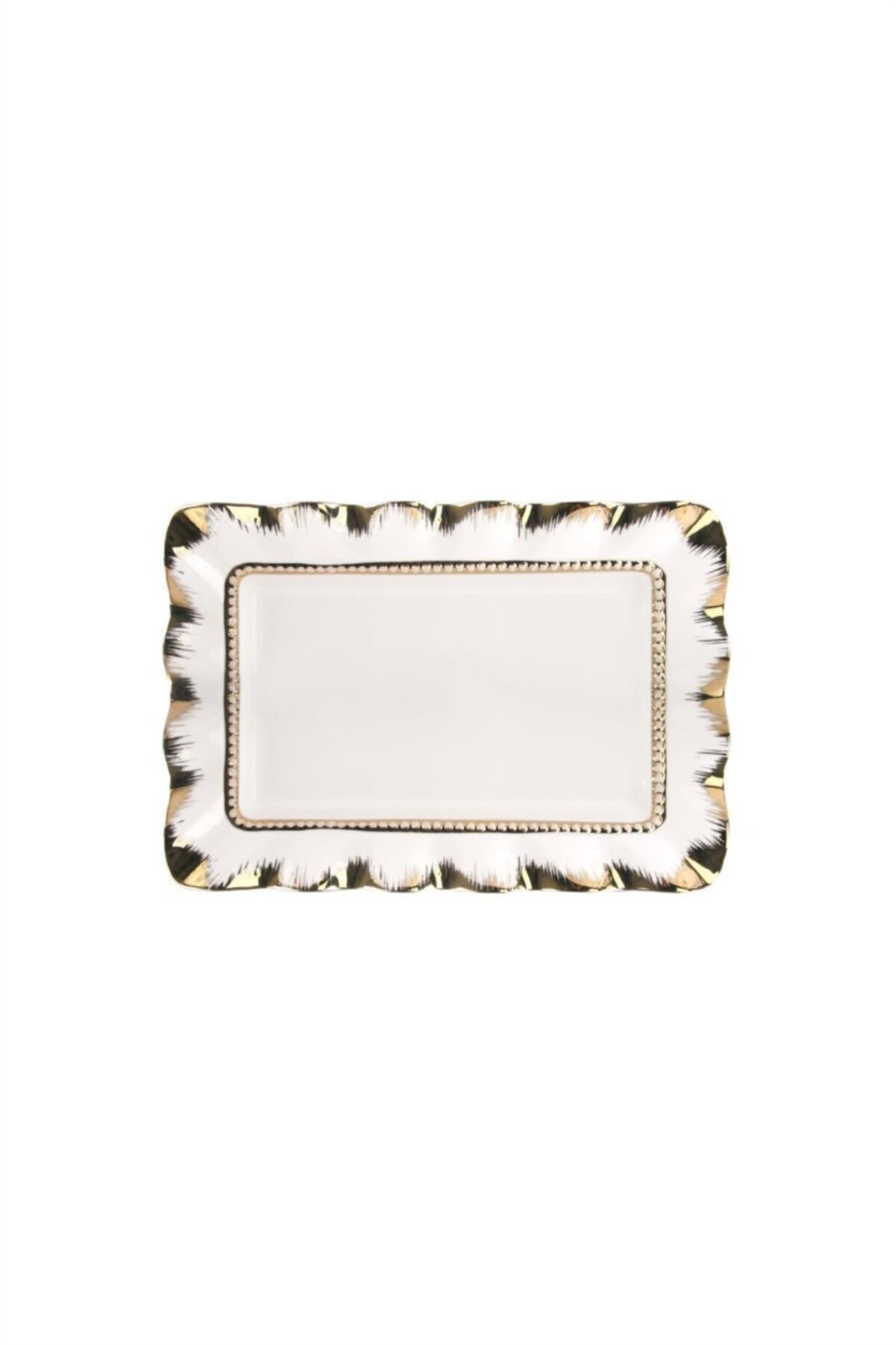 Royking Beyaz Altın Avangarde Sunum Tabak 36cm