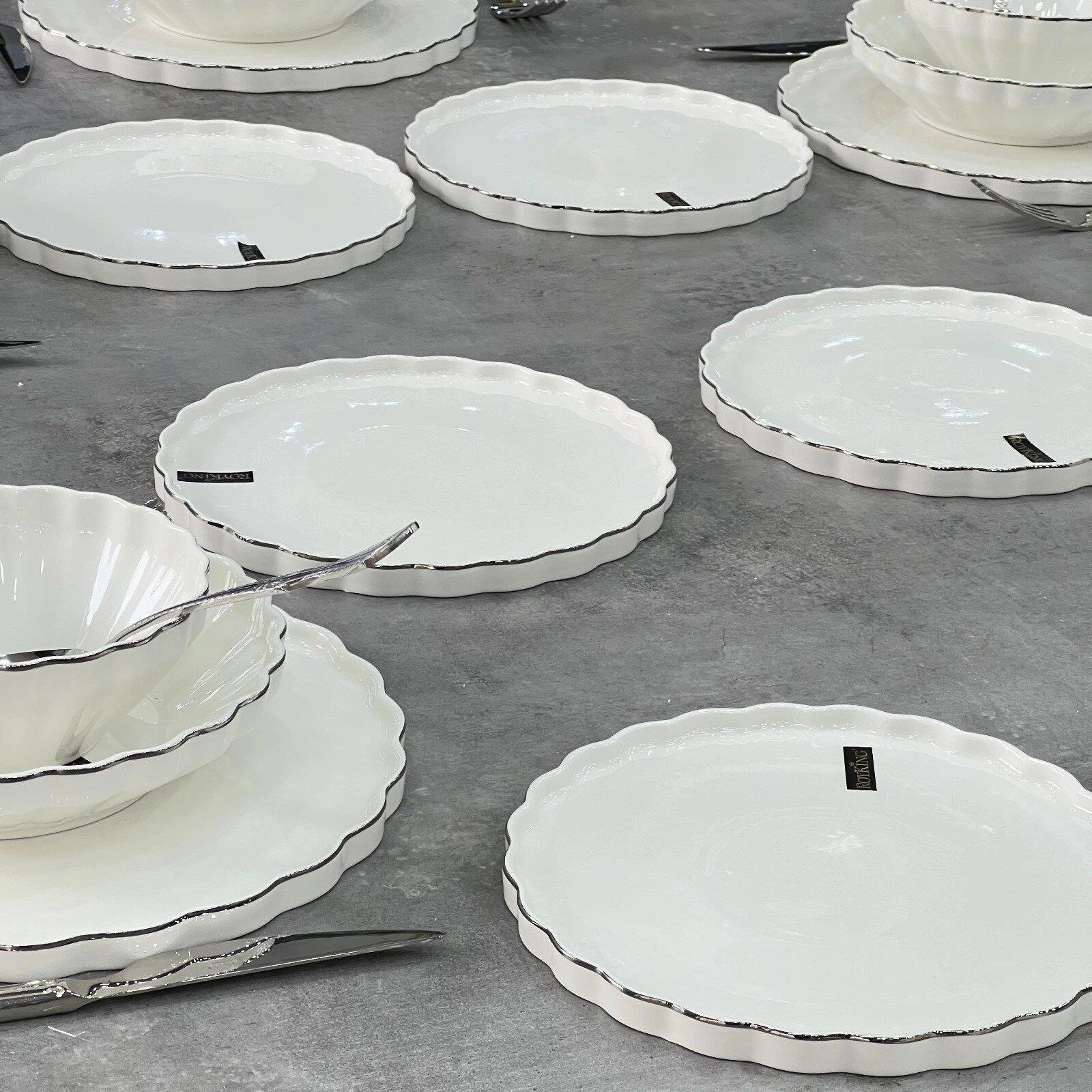 Royking Twist Platin 24 Parça 6 Kişilik Yemek Takımı HRN018