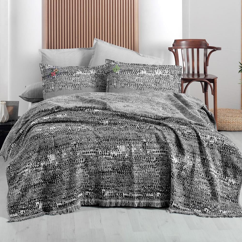 Sarev Darcia Tek Kişilik Pike Takımı Siyah V1