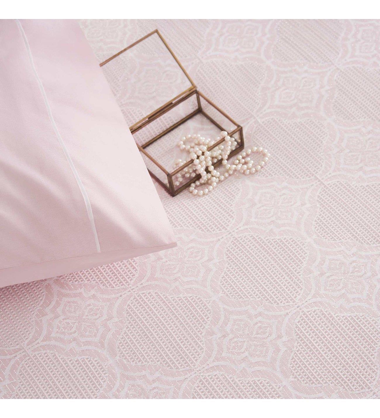 Taç Jakar Brenda Çift Kişilik Pike Takımı Pembe