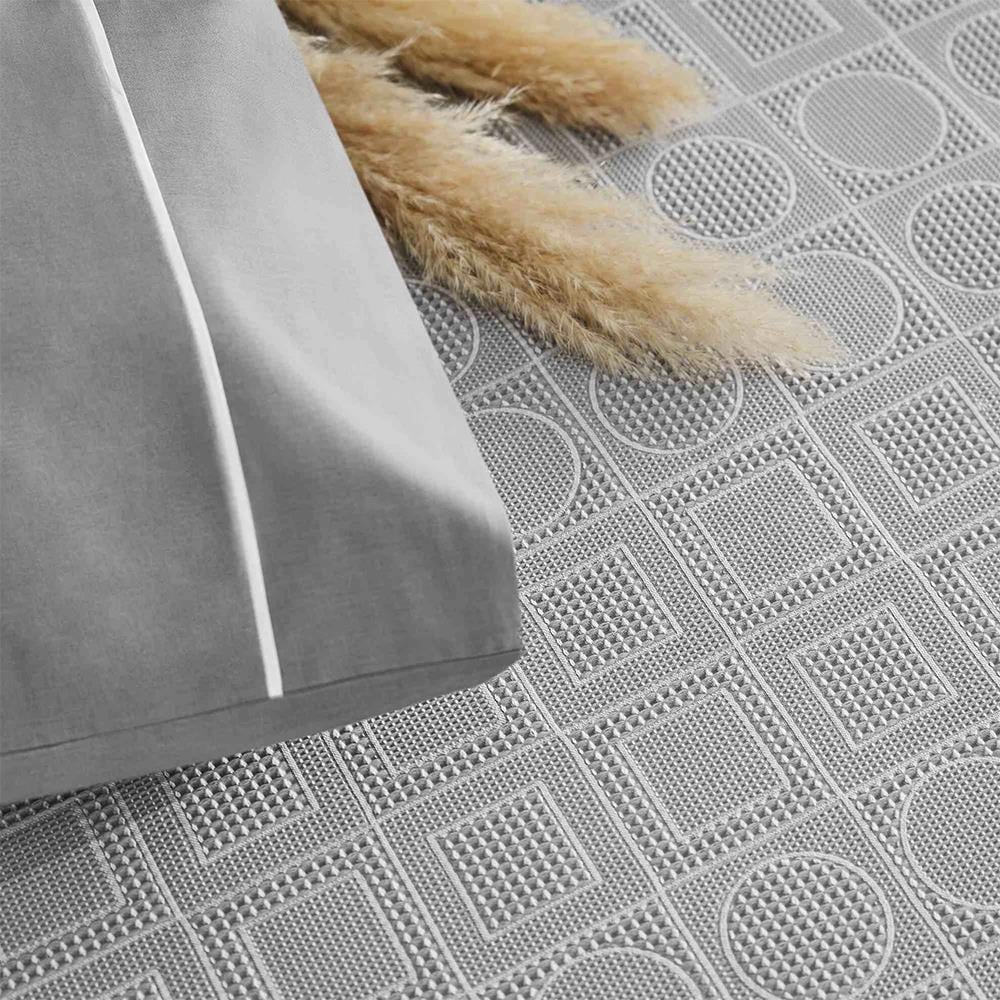 Taç Jakar Tek  Kişilik Pike Takımı Doretta Antrasit