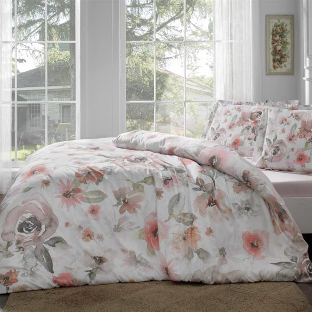 Taç  Nevresim Takımı Ck Saten Somon