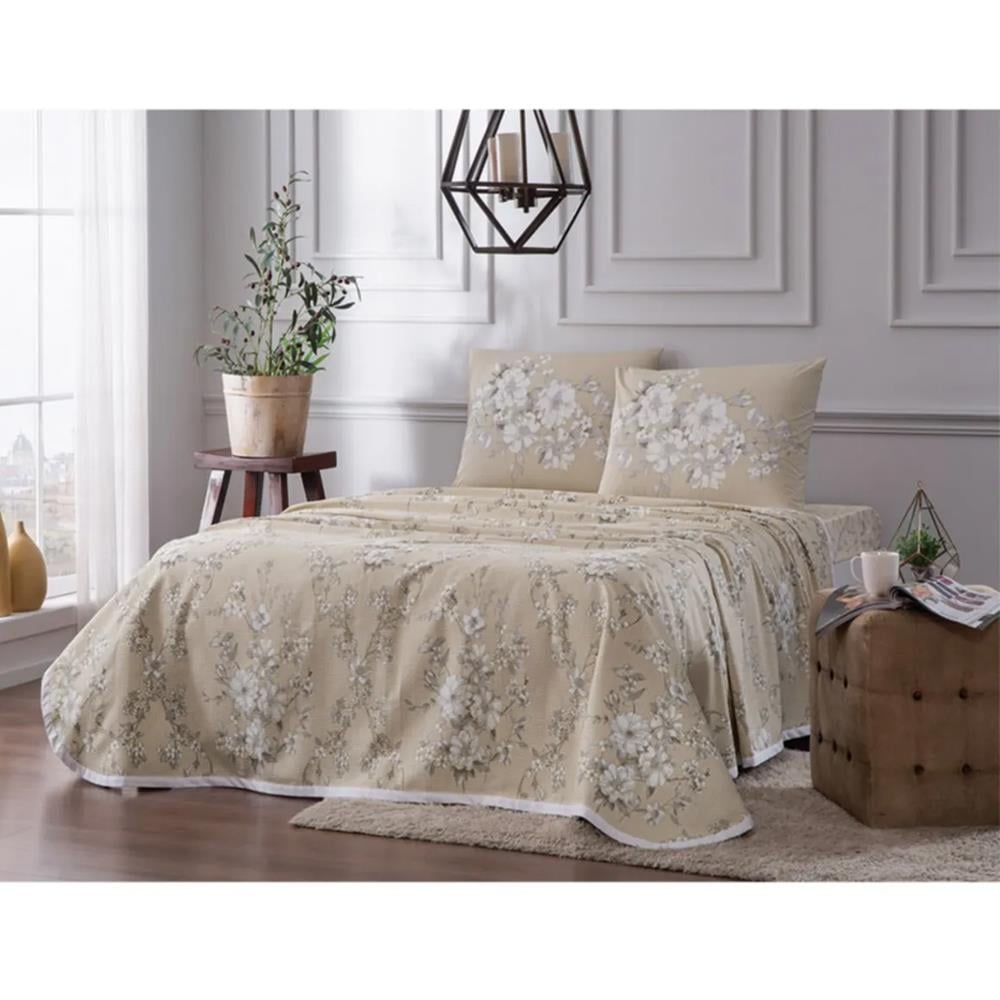 Taç Pike Takımı Aleda Tek Kişilik Bej