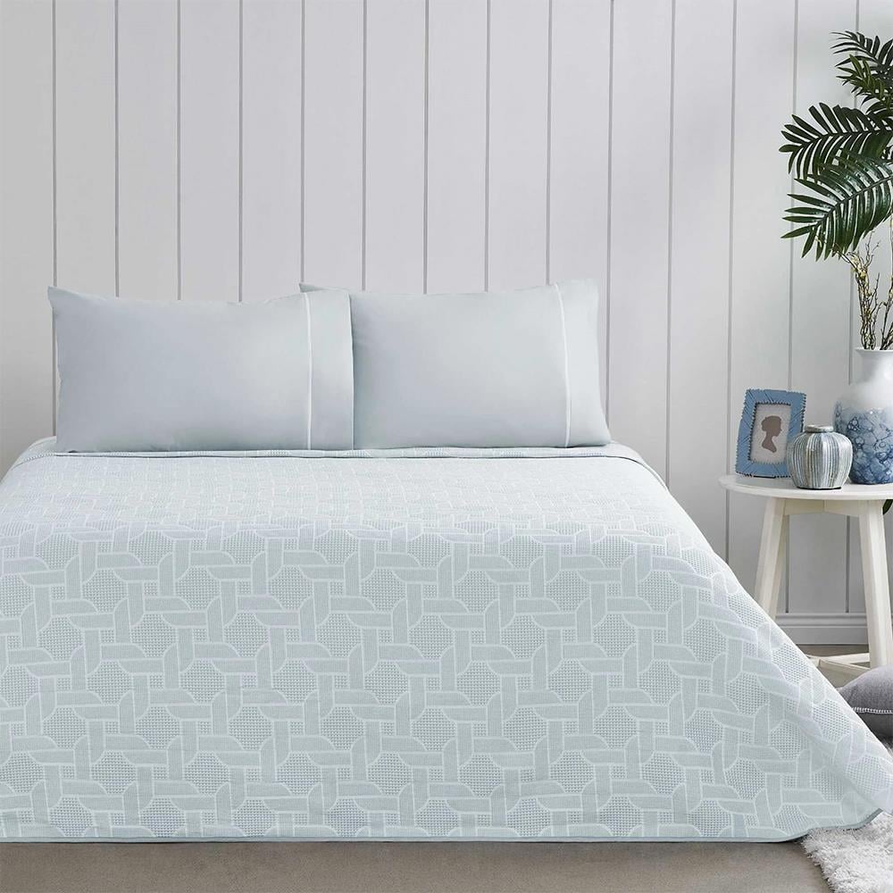 Taç Pike Takımı Jakarlı Callie Mavi Tek  Kişilik