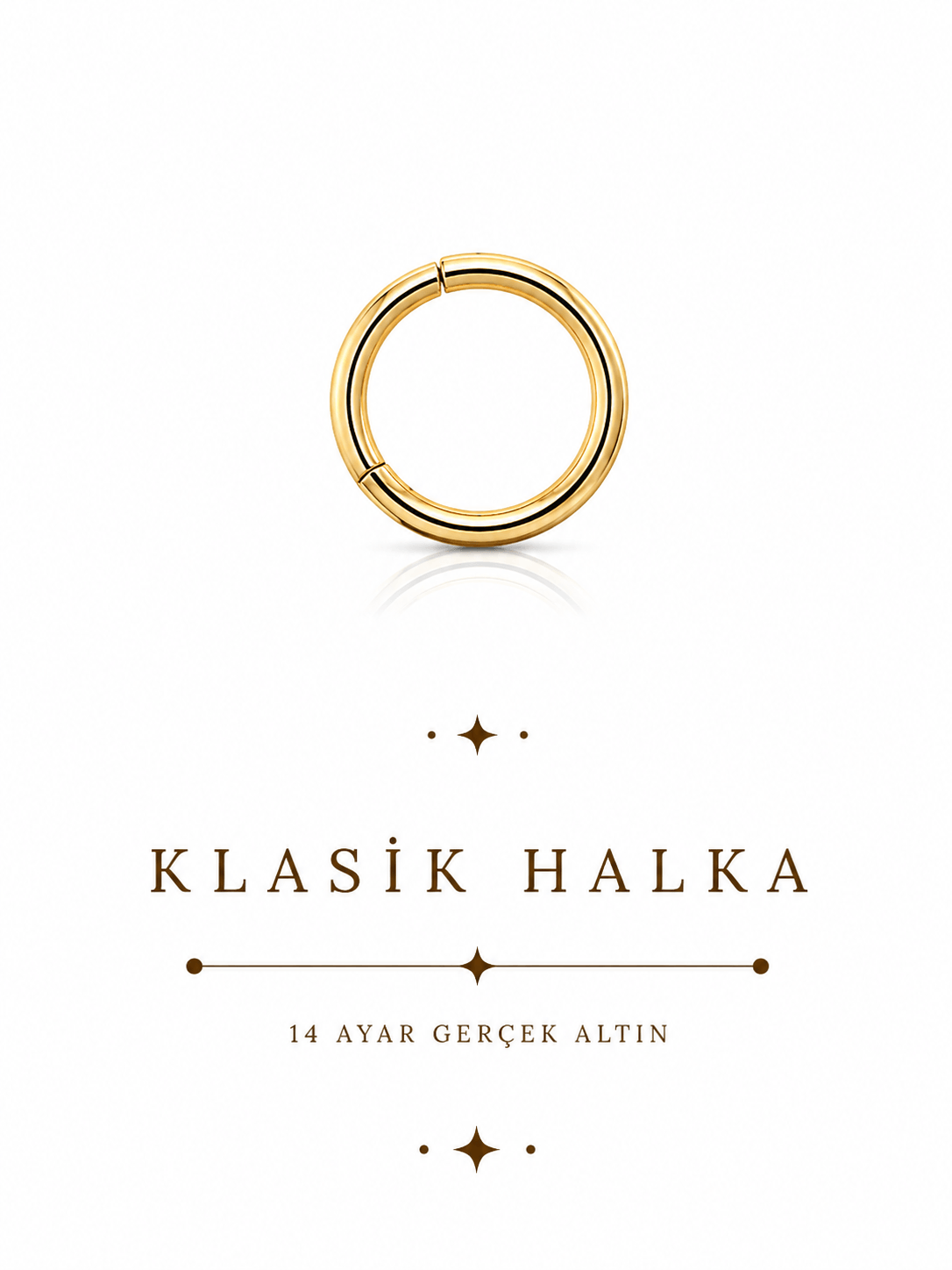 14 Ayar Altın Klasik Halka Piercing