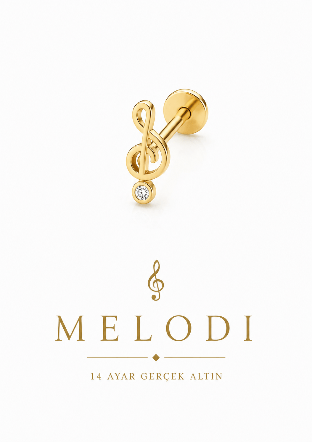 14 Ayar Altın Melodi Piercing
