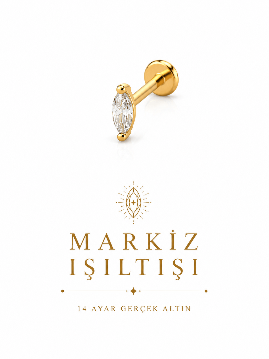 14 Ayar Markiz Işılısı Piercing