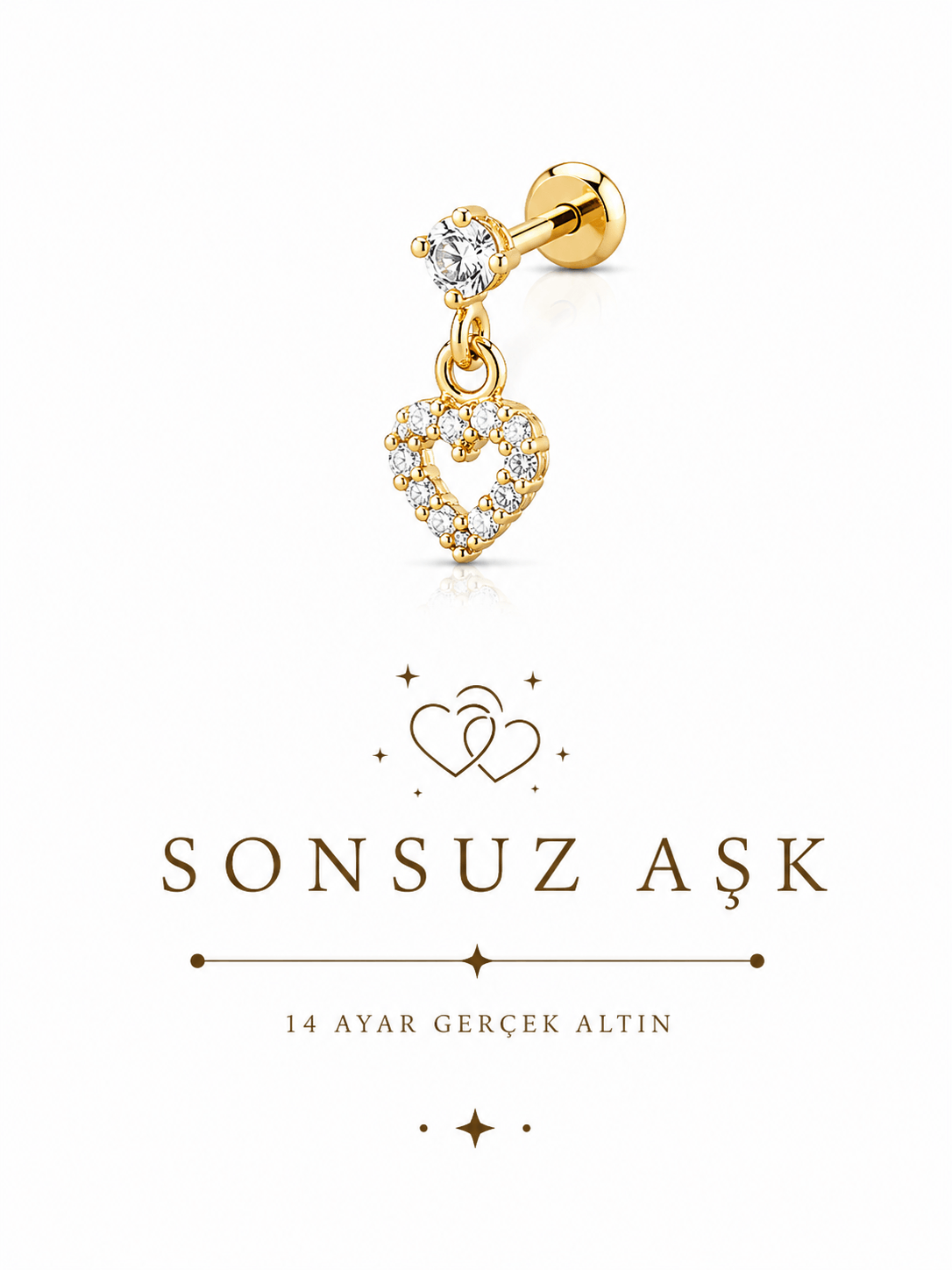 14 Ayar Sallantılı Sonsuz Aşk Piercing