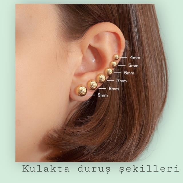 925 ayar gümüş 6 mm Top Küpe