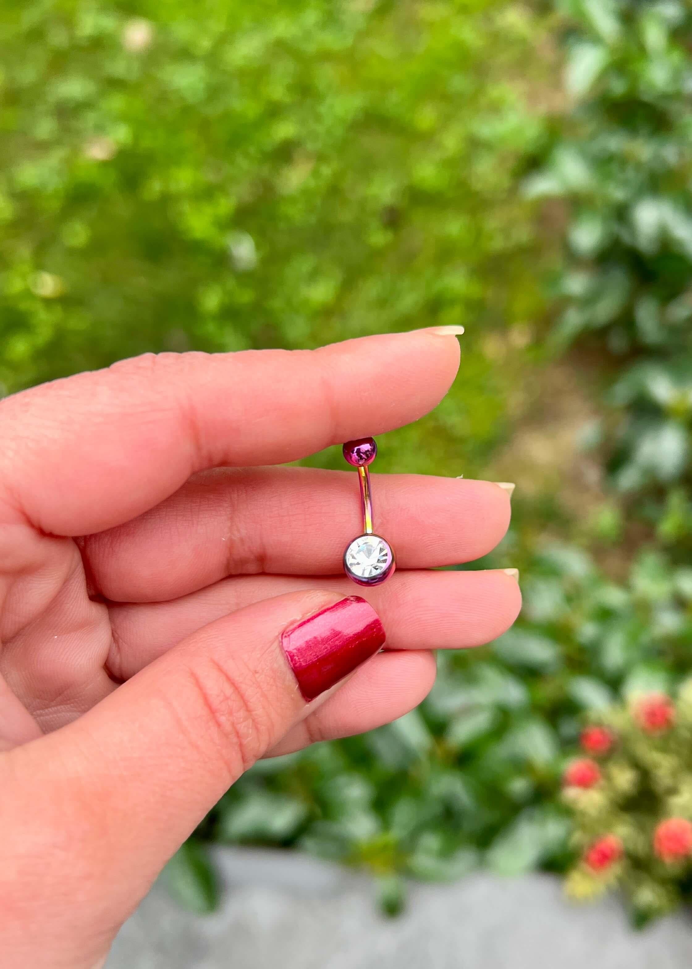Cerrahi Çelik Tektaş Göbek Piercing