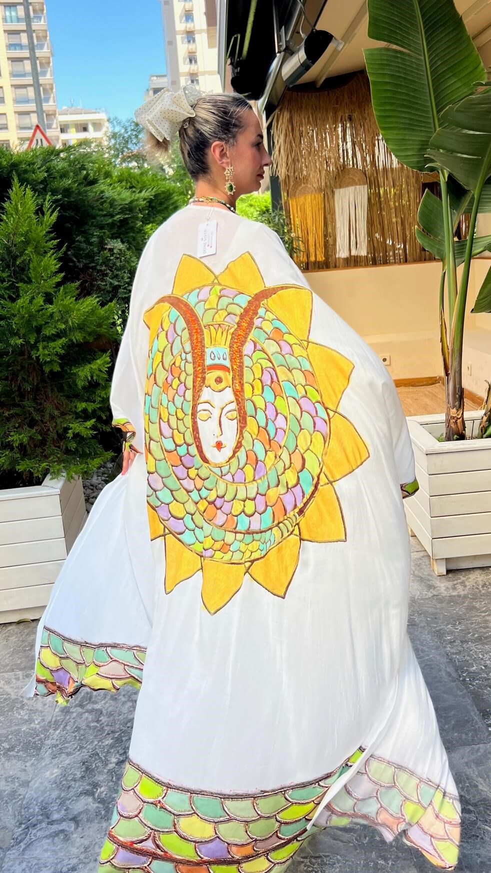 Güneş Desenli  Kimono