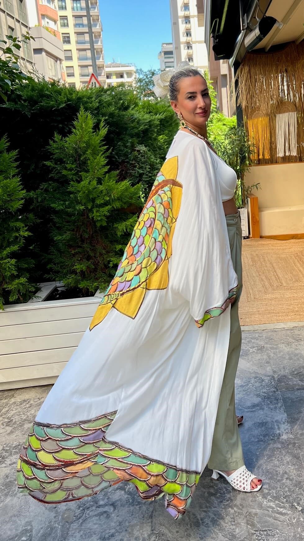 Güneş Desenli  Kimono