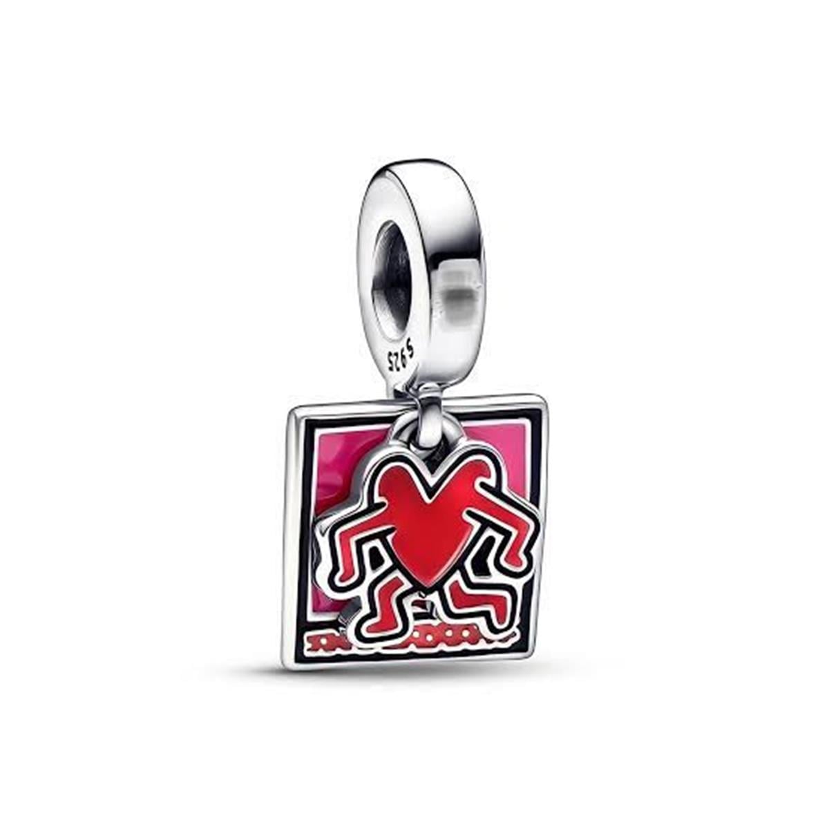 İkili Koşan Kalp Charm