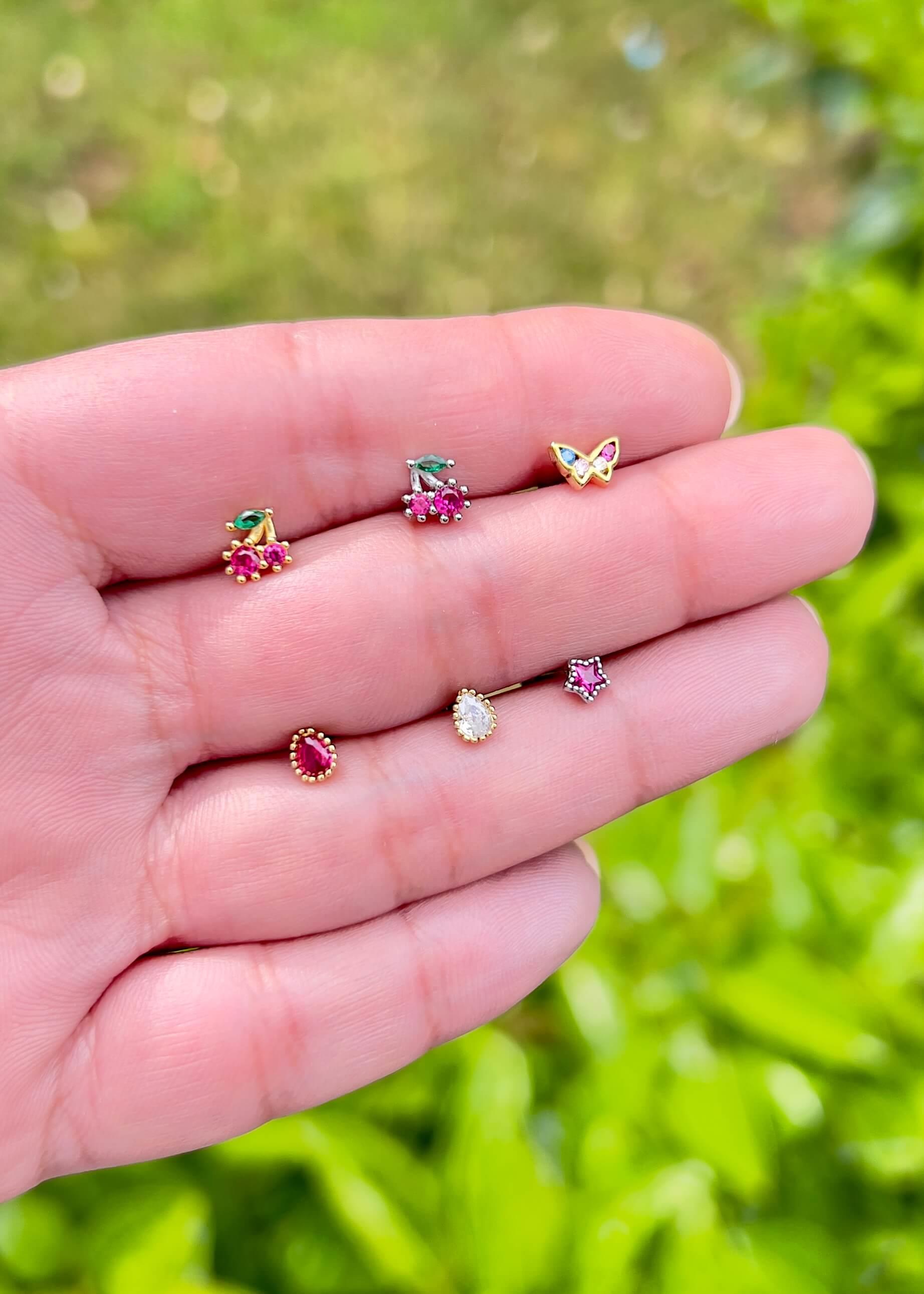 Kelebek Gümüş Piercing