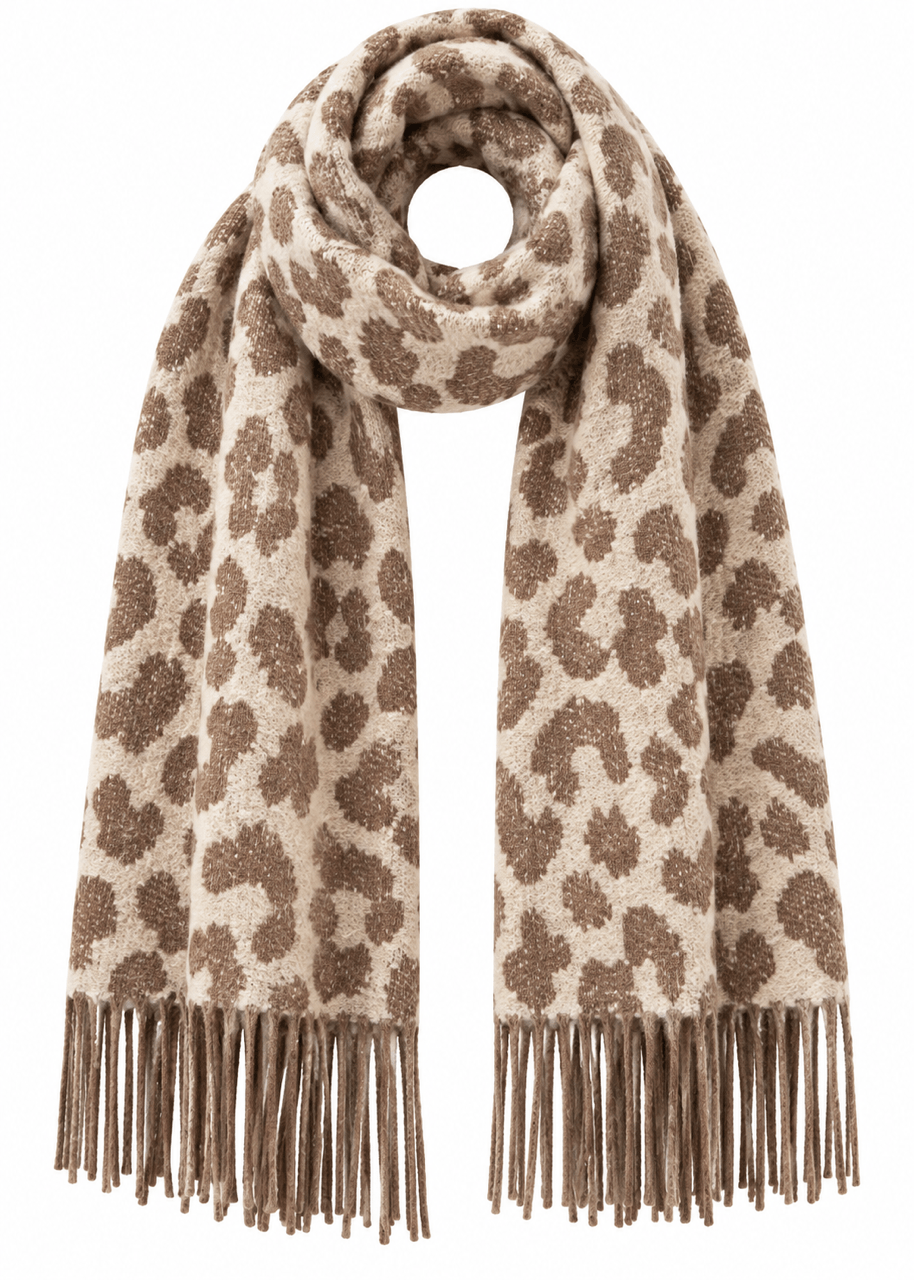 Leopar Desenli Kaşmir Şal